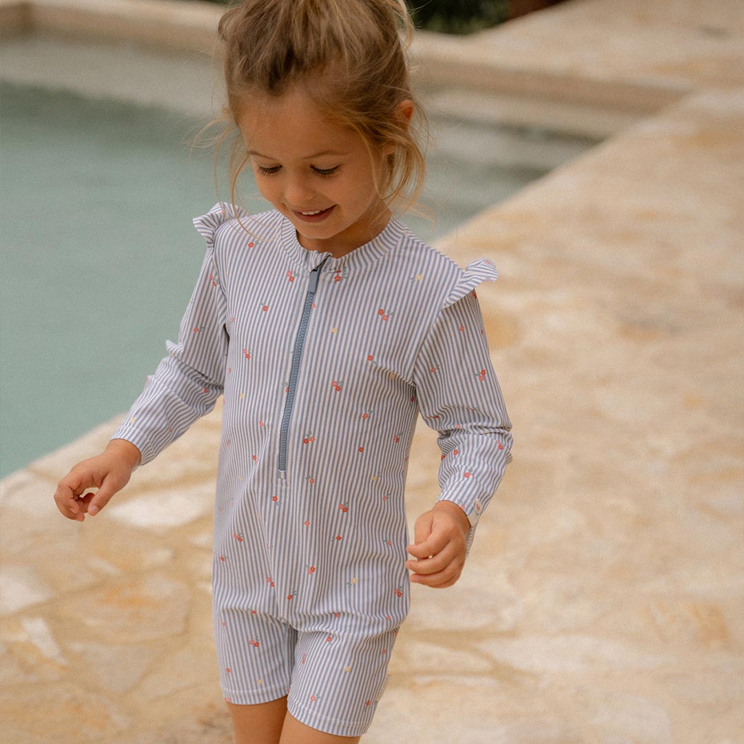  Little Dutch Swimsuit Long Sleeves - Sunny Flowers Blue、mySite、merchandisen