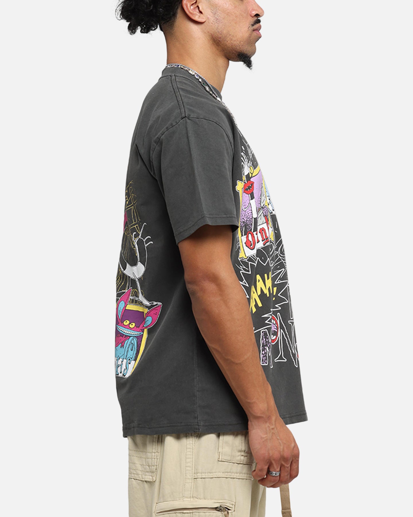 American Thrift x Aaahh!!! Real Monsters Monsters Heavy T-Shirt Black Wash、mySite、zt4zffjzw