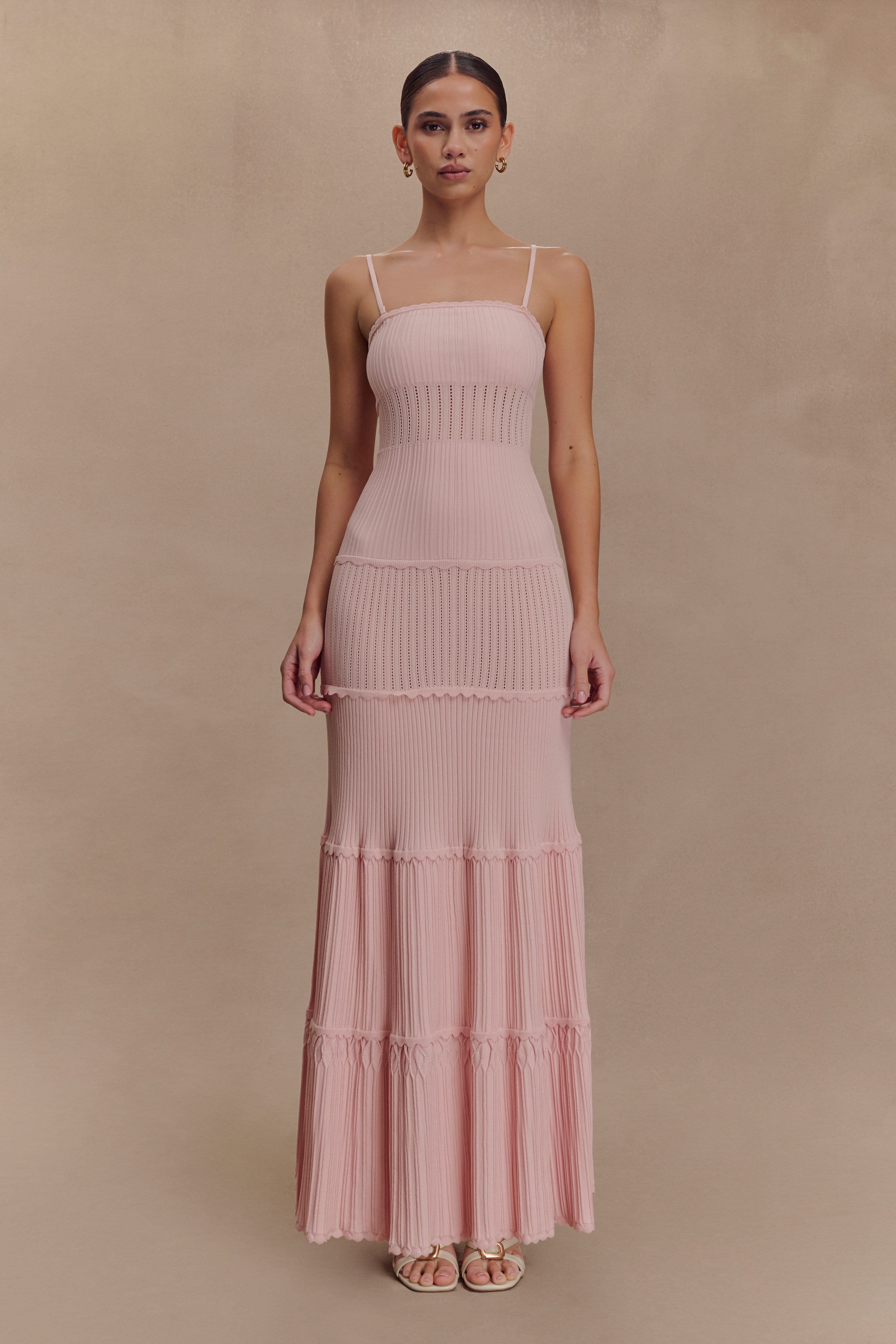 Finley Pointelle Knit Maxi Dress - Baby Pink、mySite、solidvoid