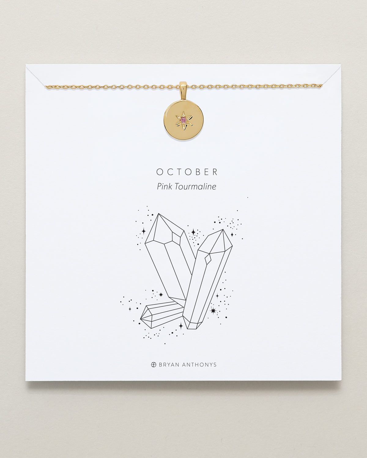 Birthstone Pendant Necklace — Pink Tourmaline、mySite、hinf8tx79