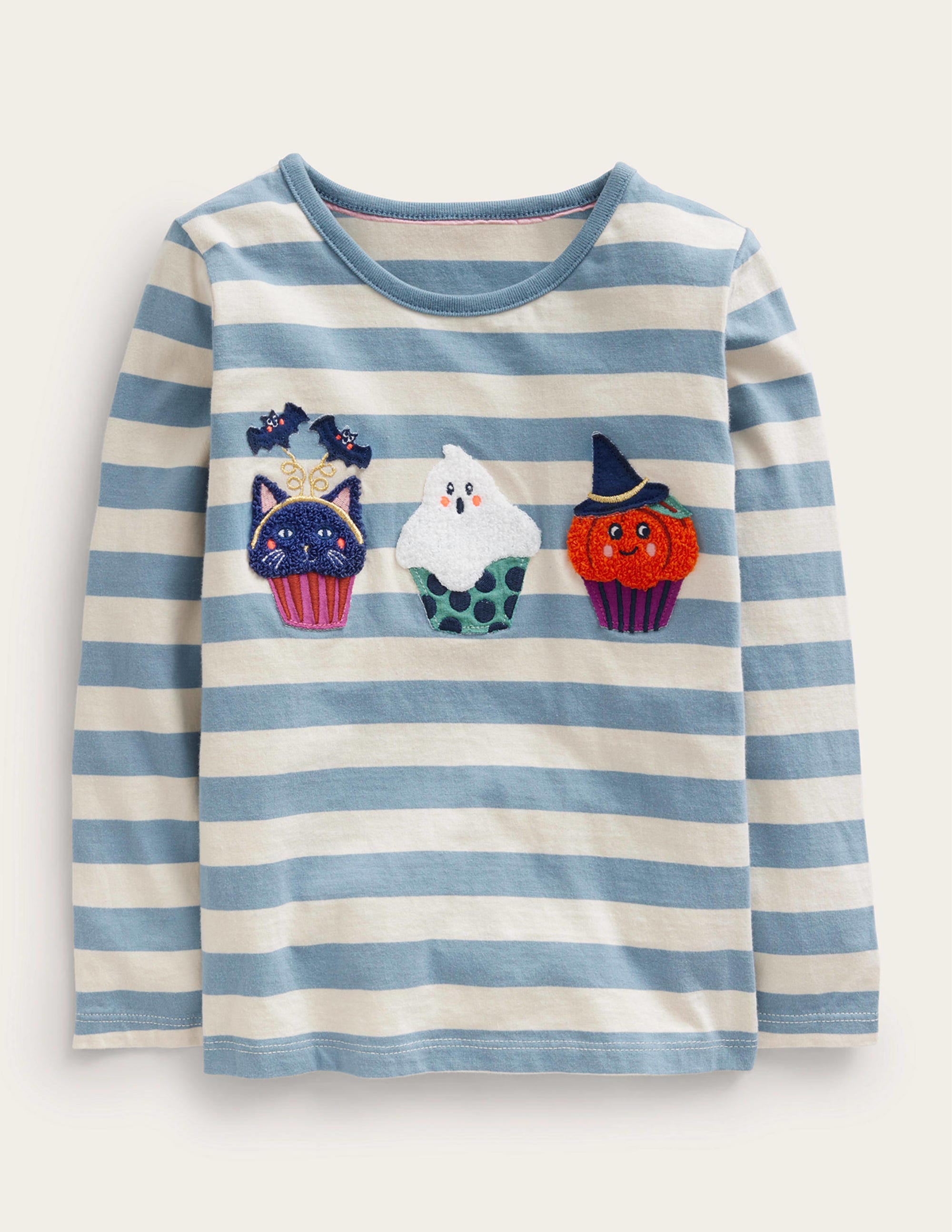  Halloween Appliqu茅 Cotton Top-Pebble Blue/Ivory、mySite、ashleygrahame