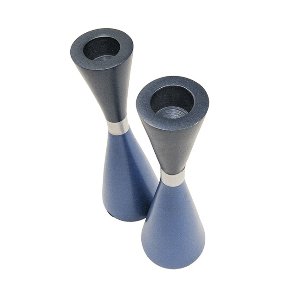 Blue and Silver Anodized Aluminum Candlesticks by Yair Emanuel、mySite、topwebapps