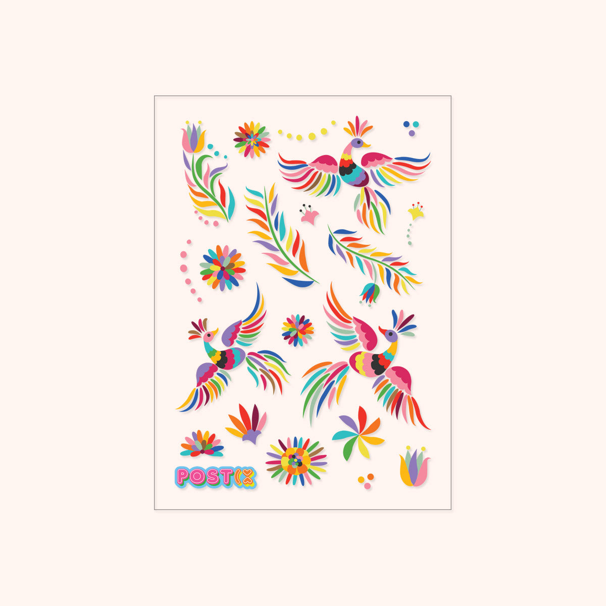  Rainbow Birds Transparent Sticker Sheet、mySite、ghnorth