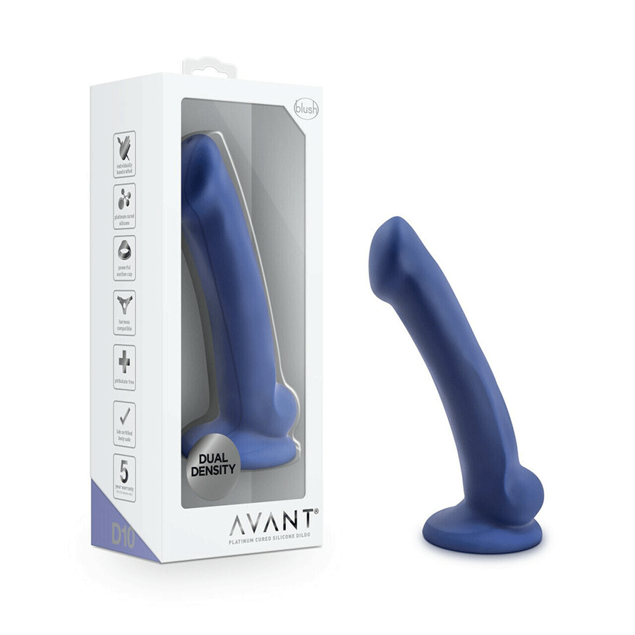 Avant D10 Suko 6.5 Inch Blue Silicone Dildo with Suction Cup by Blush Novelties、mySite、bottomscart