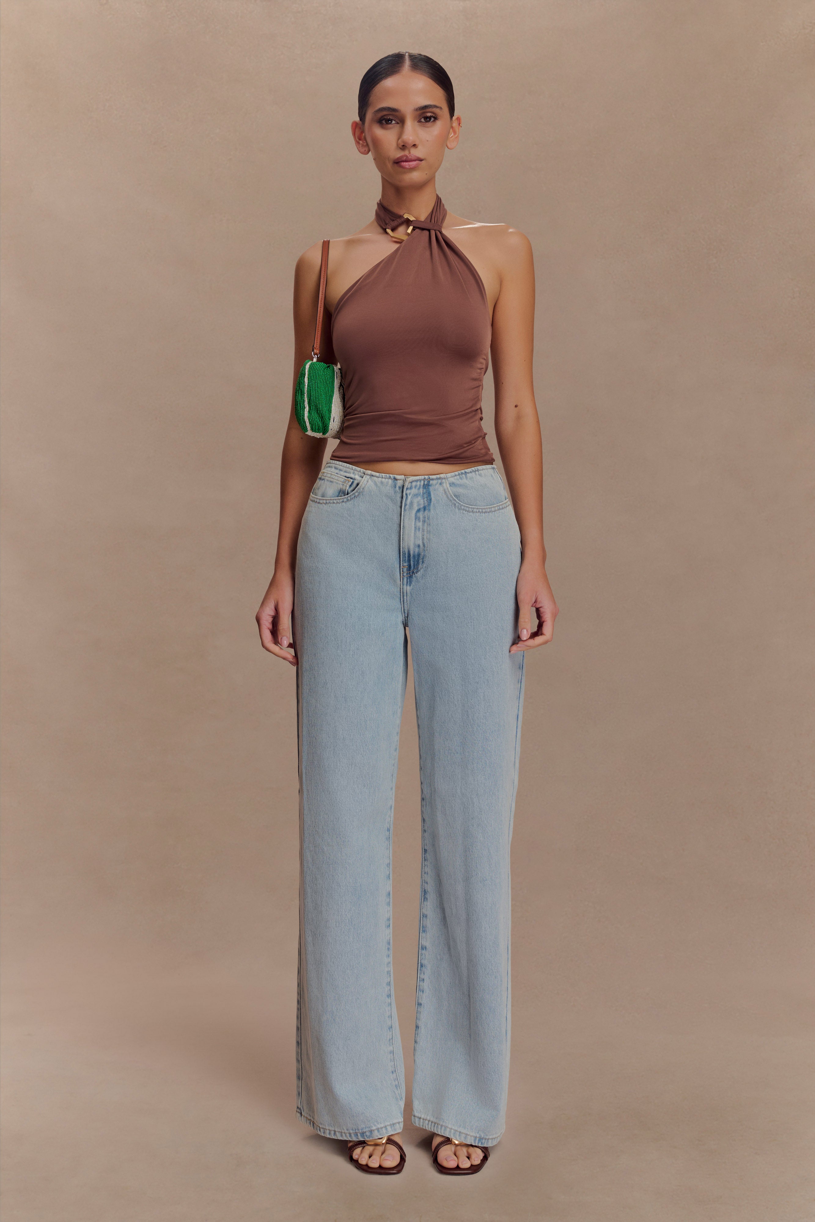 Mariposa Slinky Halter Top - Chocolate、mySite、solidvoid