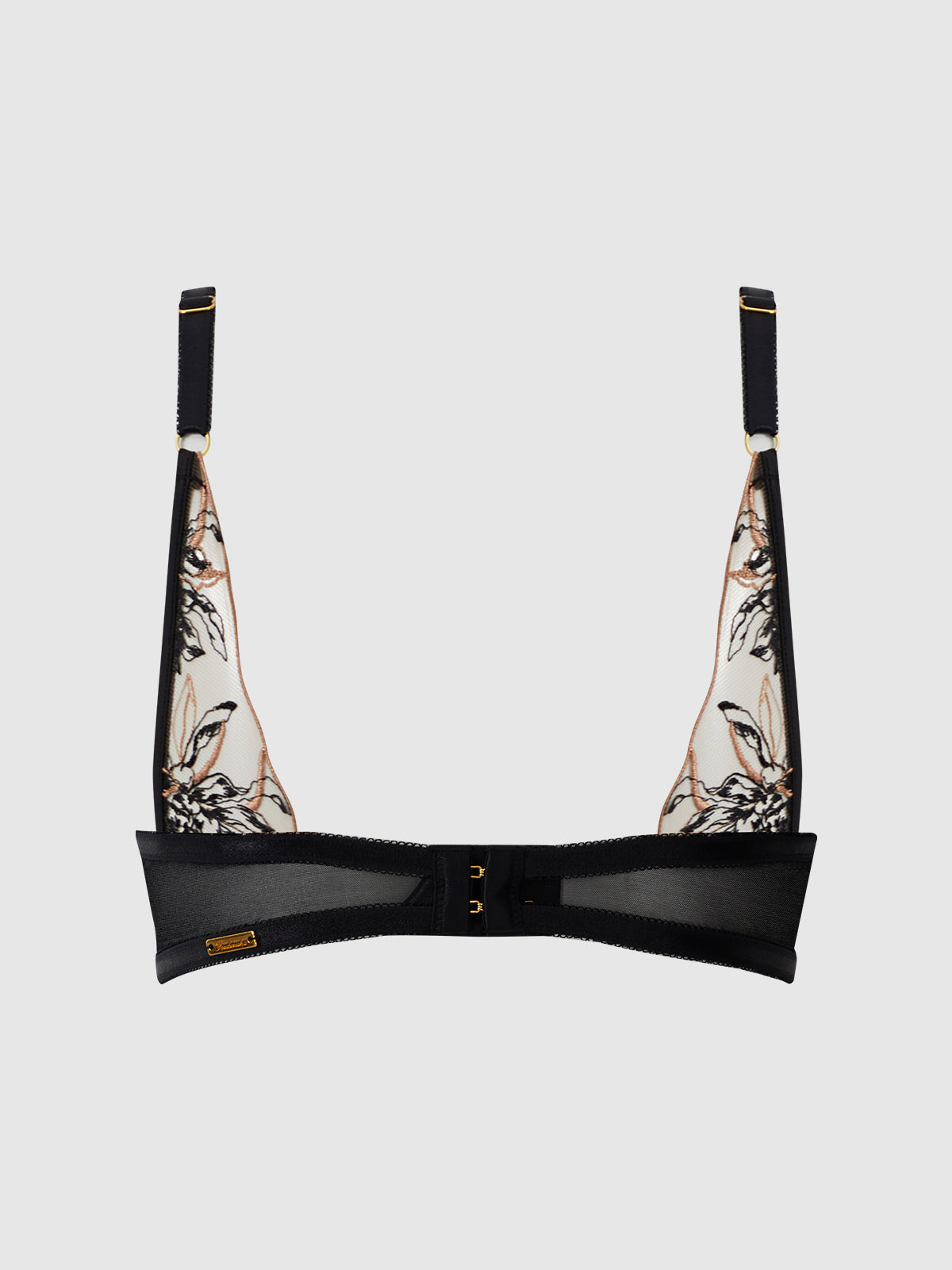 Delfina Embroidered Push Up Half Cup Bra With Front Clasp、mySite、bengalsvssteelers