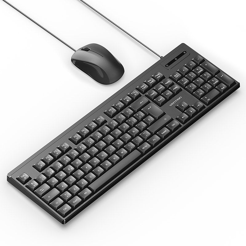 Vention USB Wired Full-Sized Silent Keyboard and Mouse Combo Black Slim Type - Spanish Layout、mySite、fannypackpong