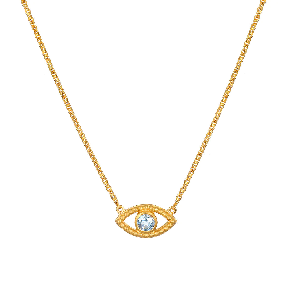 Evil Eye Blue Topaz Gold Choker Necklace、mySite、topwebapps