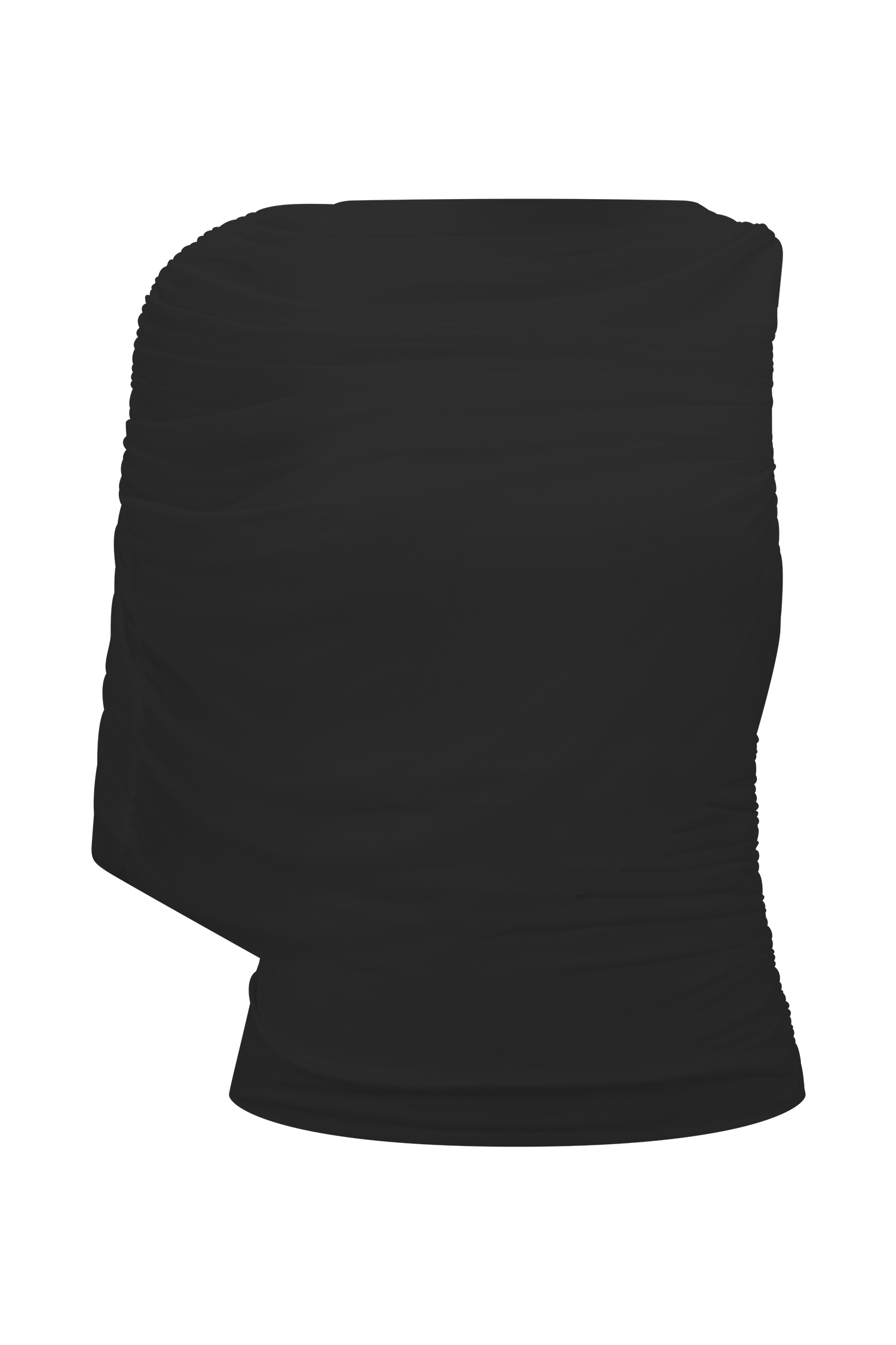 Pruedance Slinky Draped Top With Mesh Overlay - Black、mySite、solidvoid