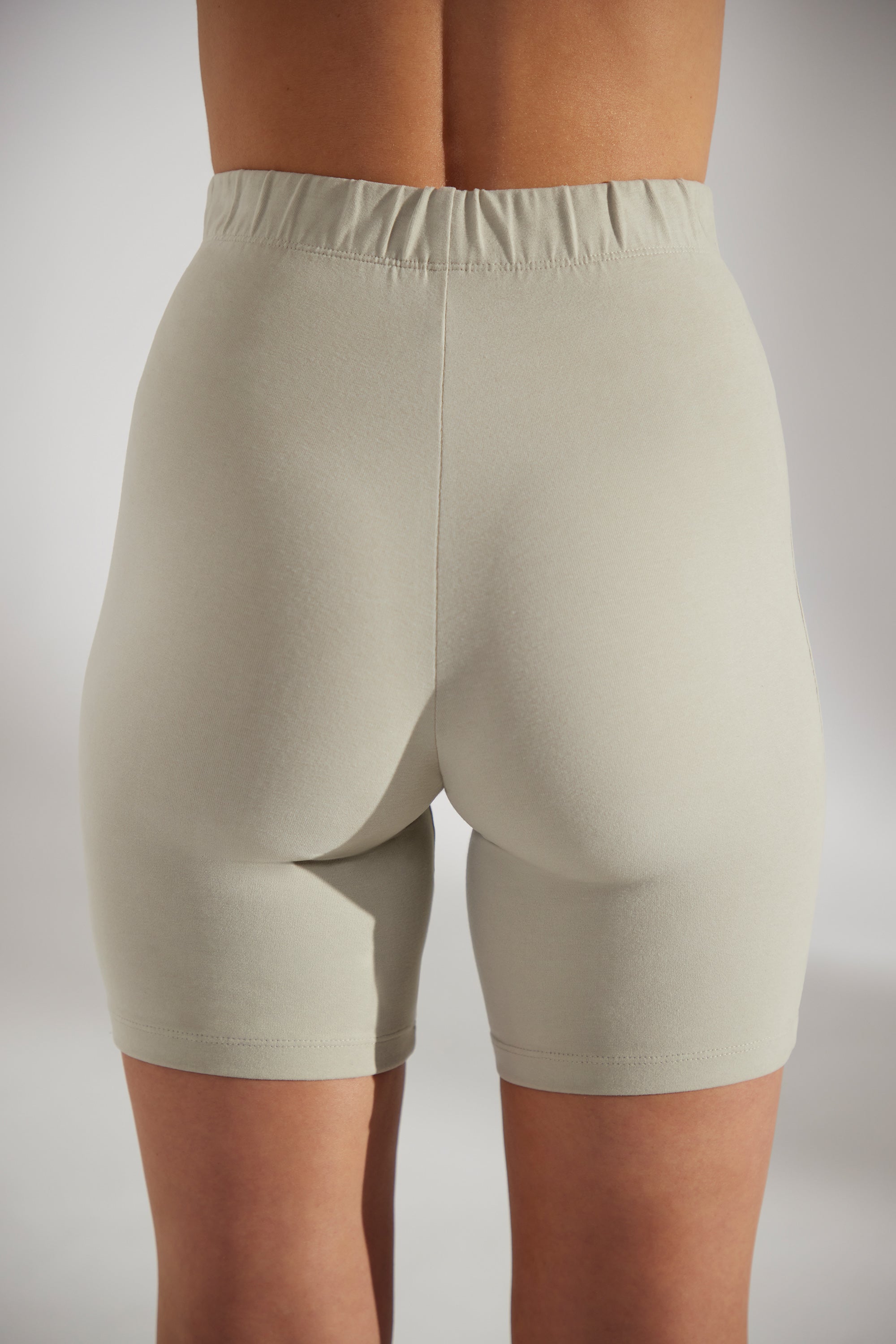 Soft Cotton Biker Shorts in Limestone、mySite、solidvoid