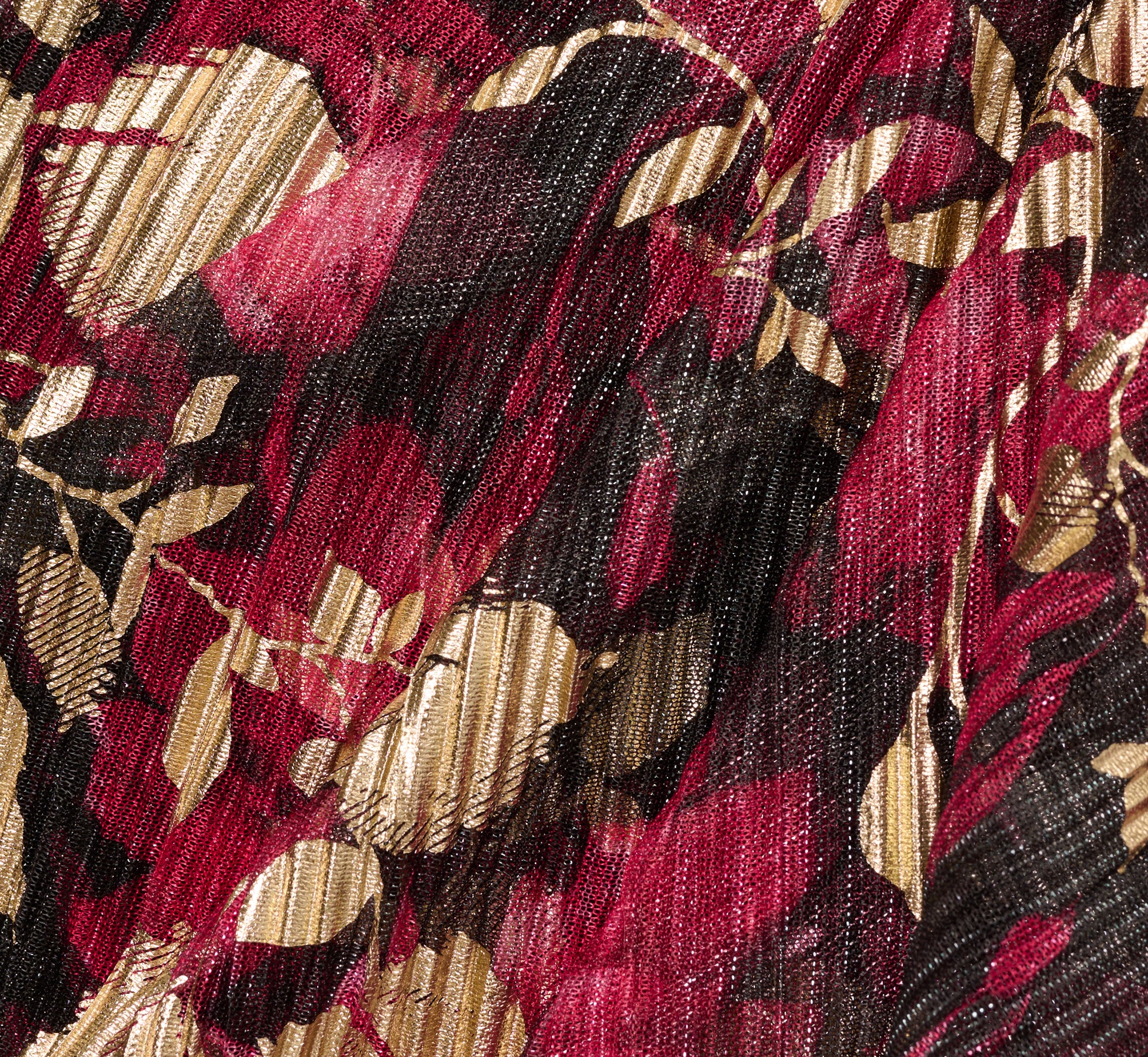 Crinkle Foil Wrap Dress In Fuchsia Gold、mySite、solidvoid