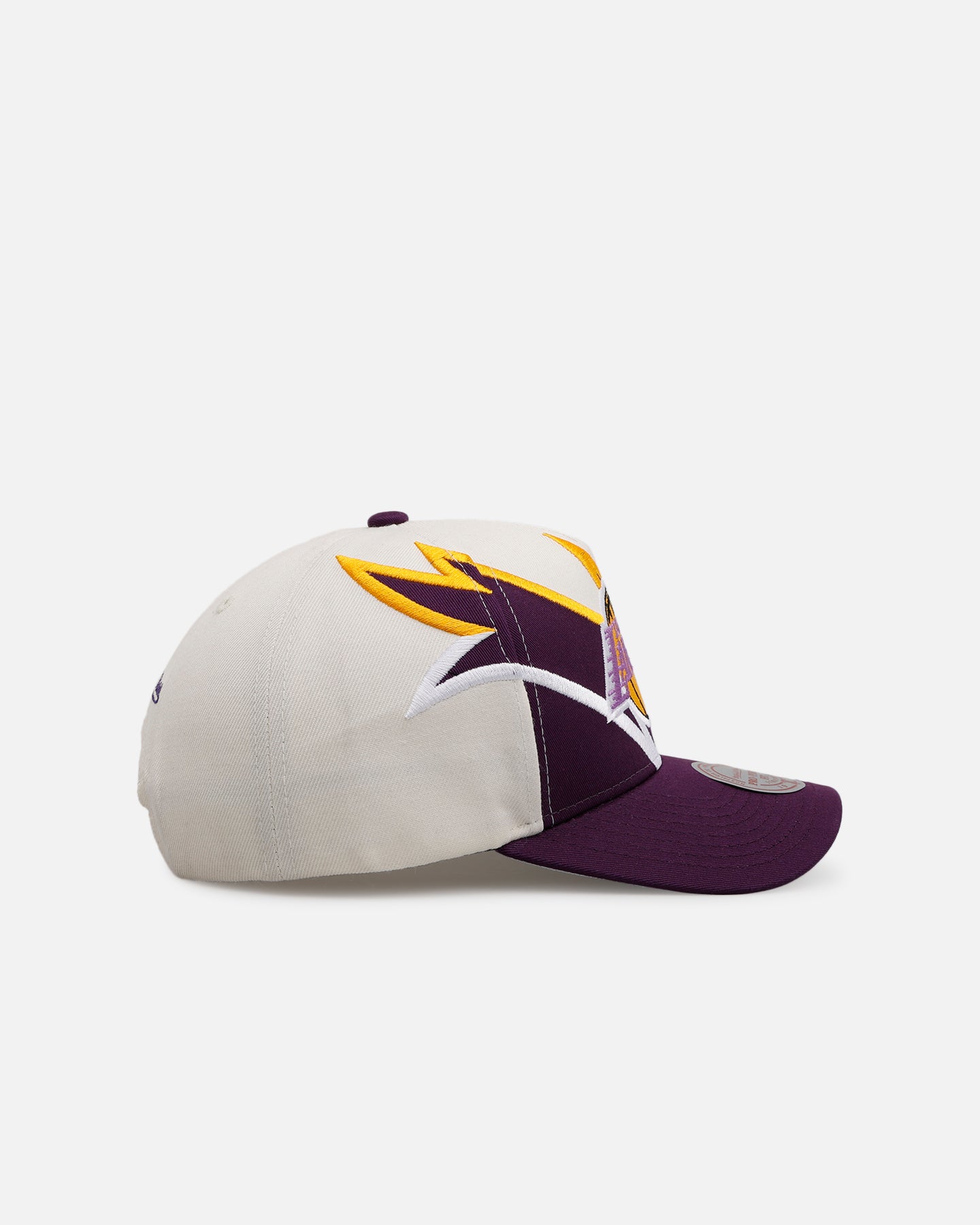 Mitchell & Ness Los Angeles Lakers 'Shark Tooth' Pro Pinch Snapback Cream/Purple、mySite、zt4zffjzw
