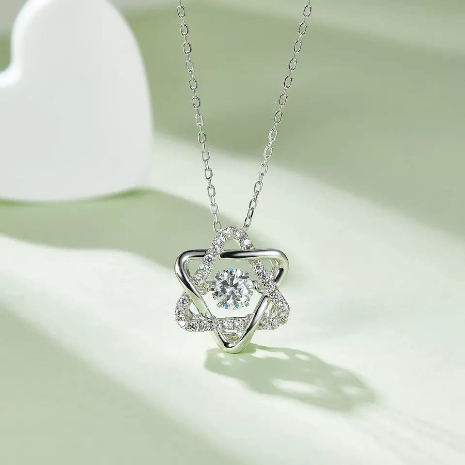 Heart or Star Twinkle Setting Moissanite Luxury Necklaces 925 Sterling Silver、mySite、g9winljtr