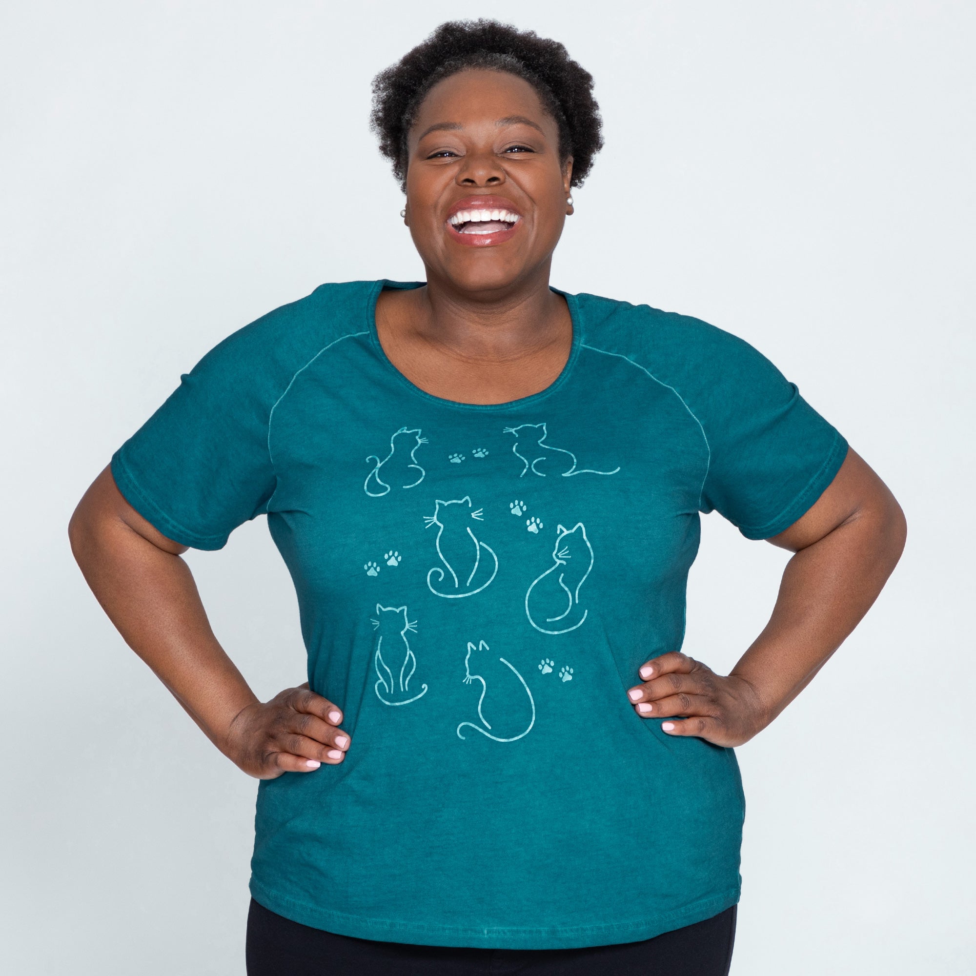 Pet Silhouette Acid Wash Tee、mySite、camillekostekn