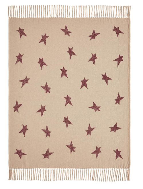 Primitive Star Woven Farmhouse Cozy Throw 50 X 60、mySite、g9winljtr