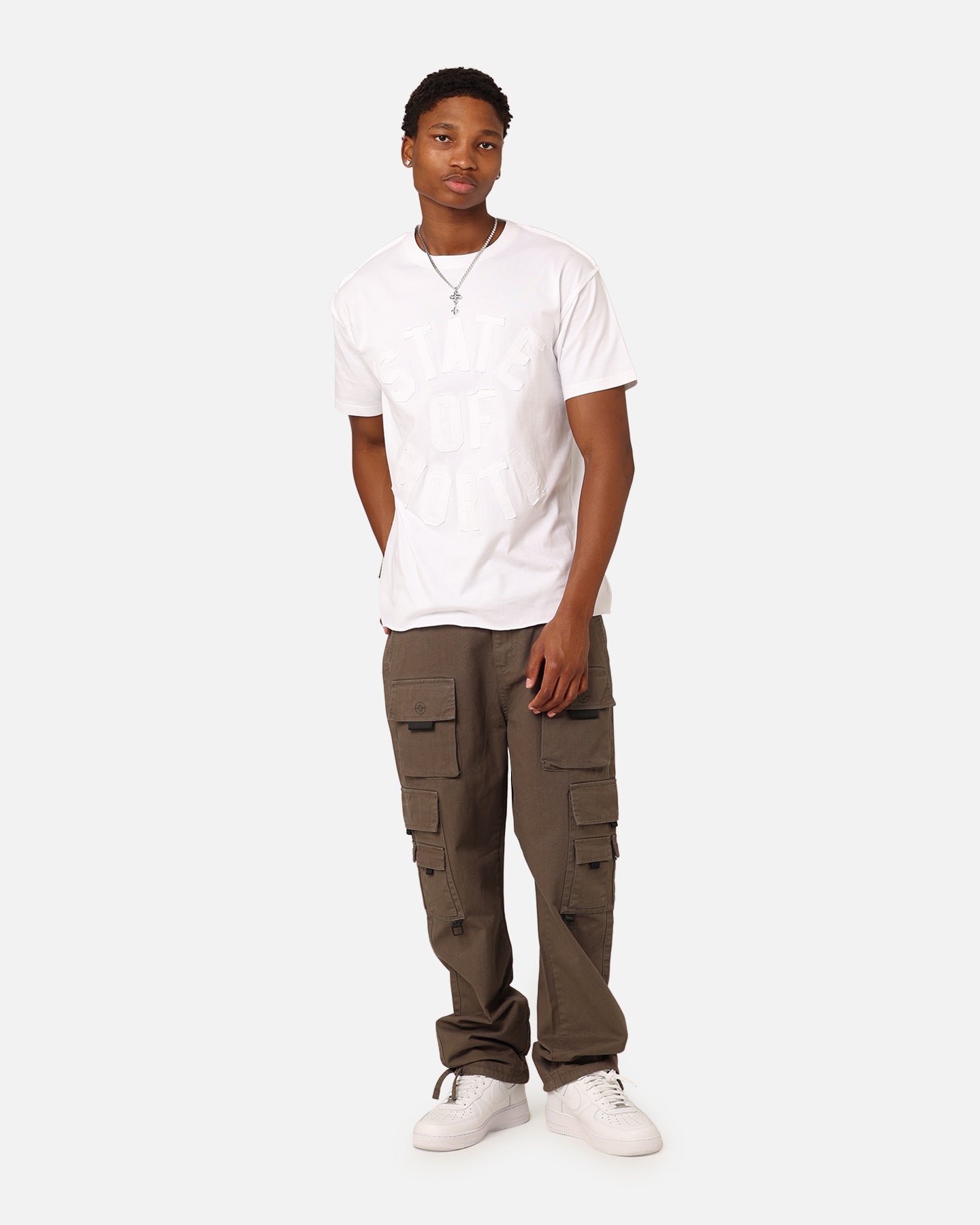 Saint Morta State Of Morta Appliqué T-Shirt White、mySite、zt4zffjzw