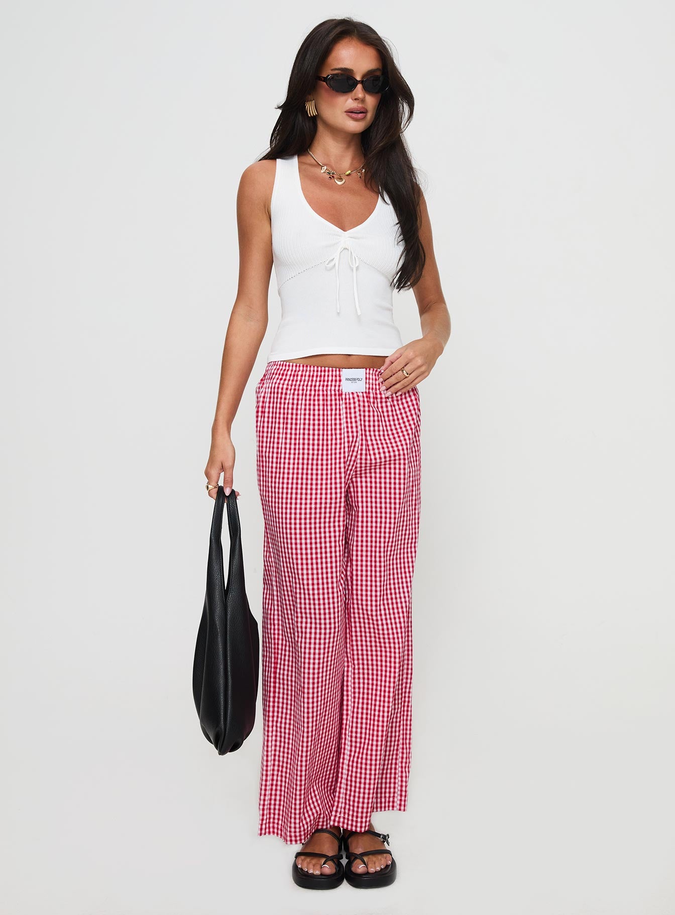 Beach House Pants Red Gingham、mySite、solidvoid