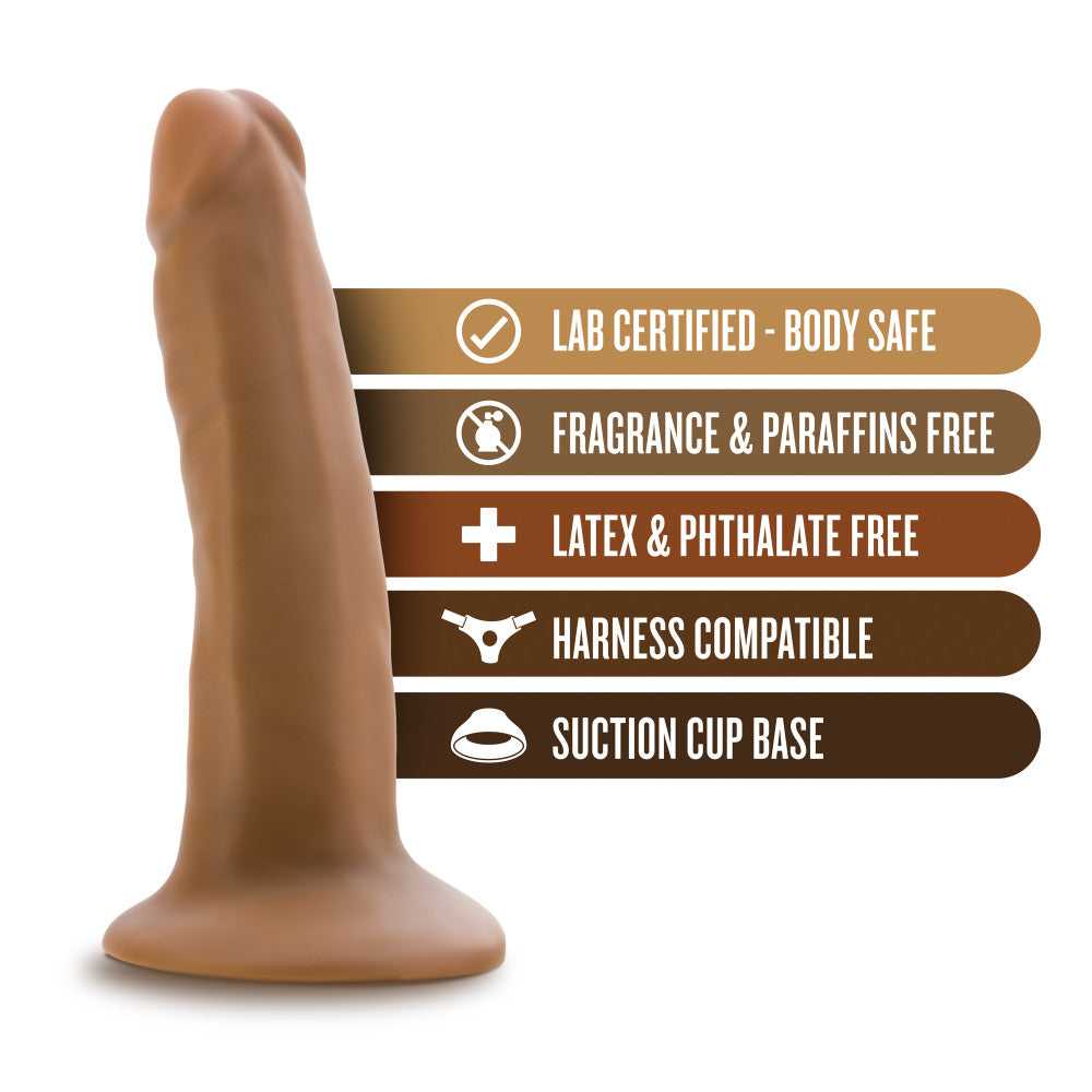 Dr. Skin By Blush® | Realistic Mocha 5.5-Inch Long Dildo With Suction Cup Base、mySite、bottomscart
