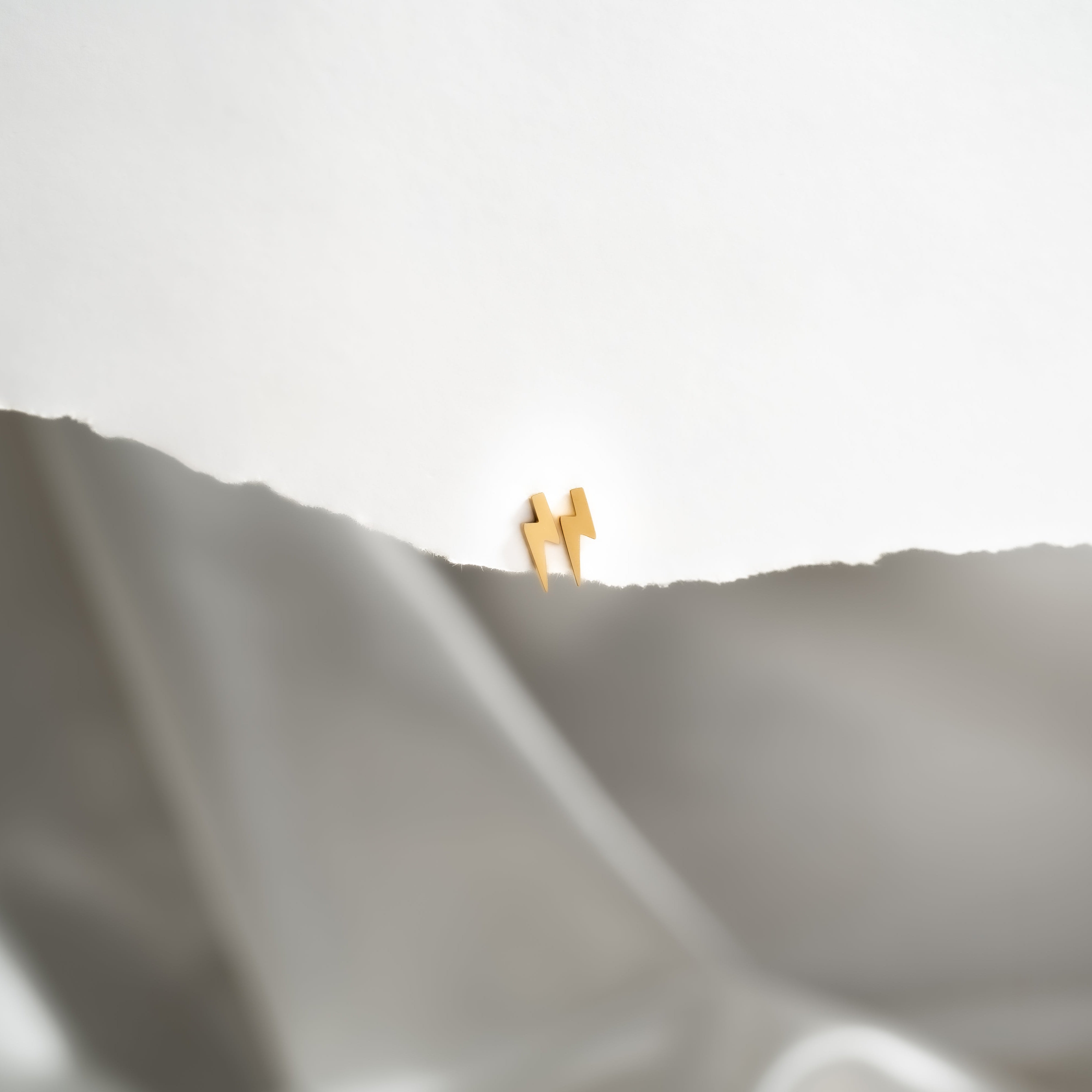 18K Gold PVD Stainless Steel Lightning Bolt Stud Earrings / ERJ0060、mySite、dreamappss