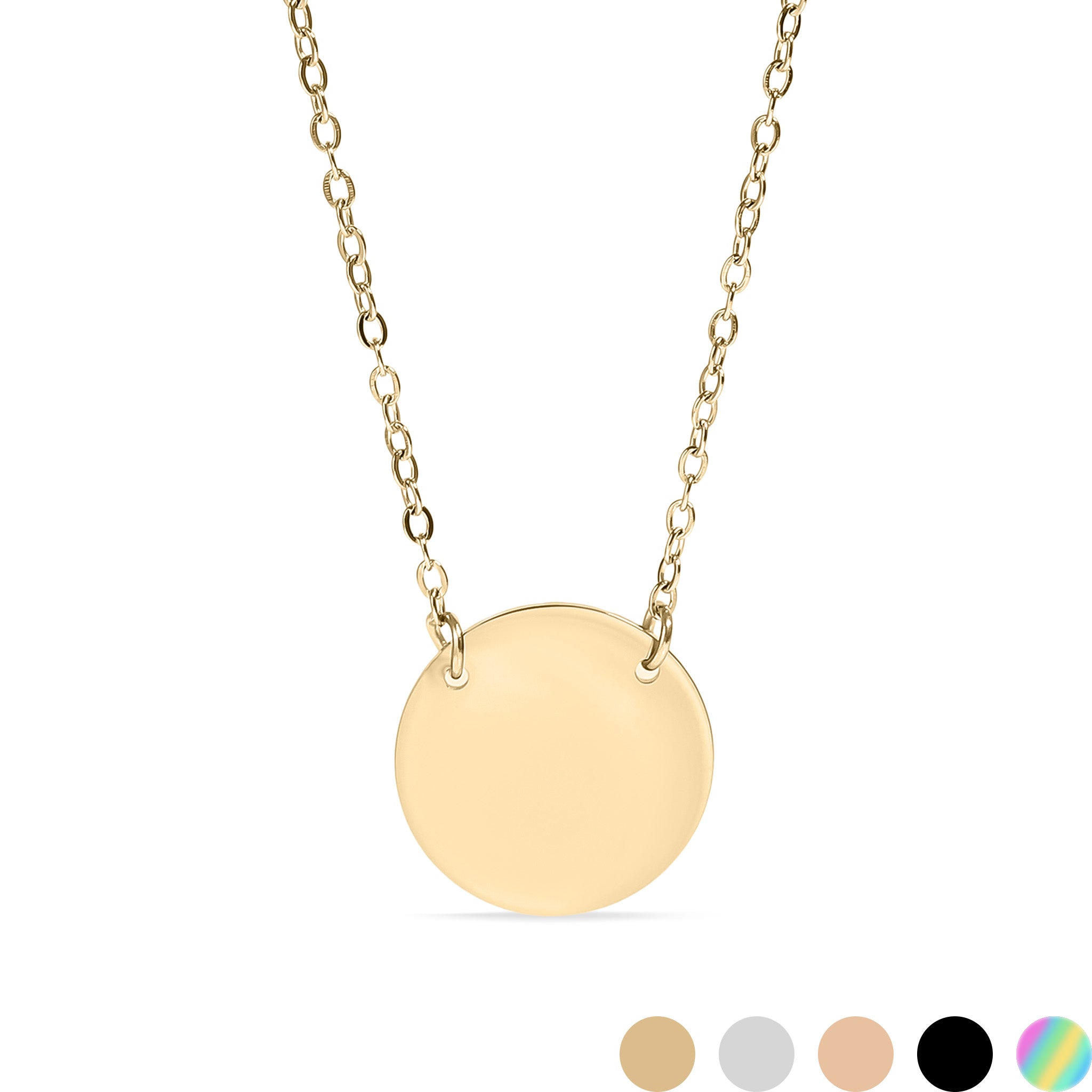 18K Gold PVD Stainless Steel Blank Circle Necklace / SBB0240、mySite、dreamappss