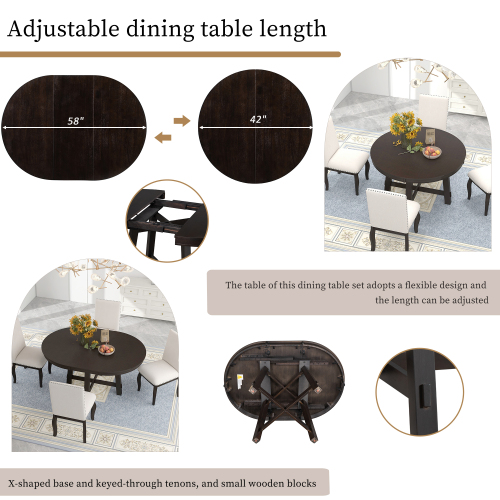 TREXM Farmhouse Round Extendable Dining Table with 16" Leaf Wood Kitchen Table (Natural Wood Wash)、、casual