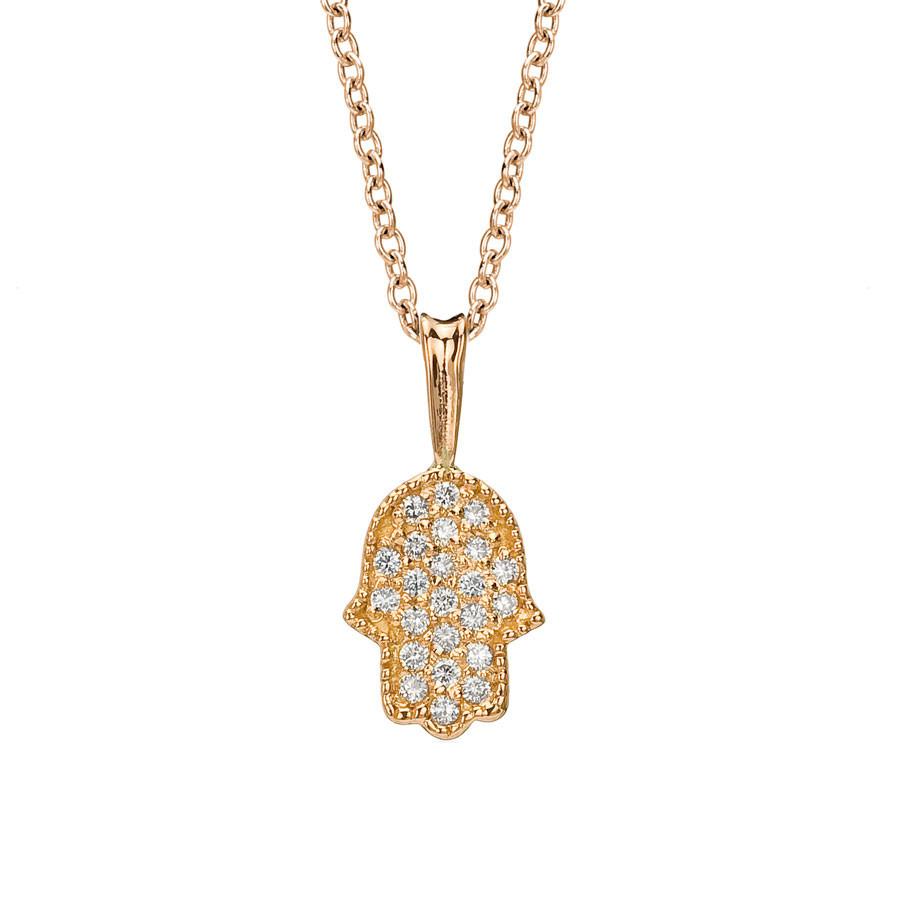 Pave Diamond Hamsa Necklace In Rose Gold、mySite、topwebapps