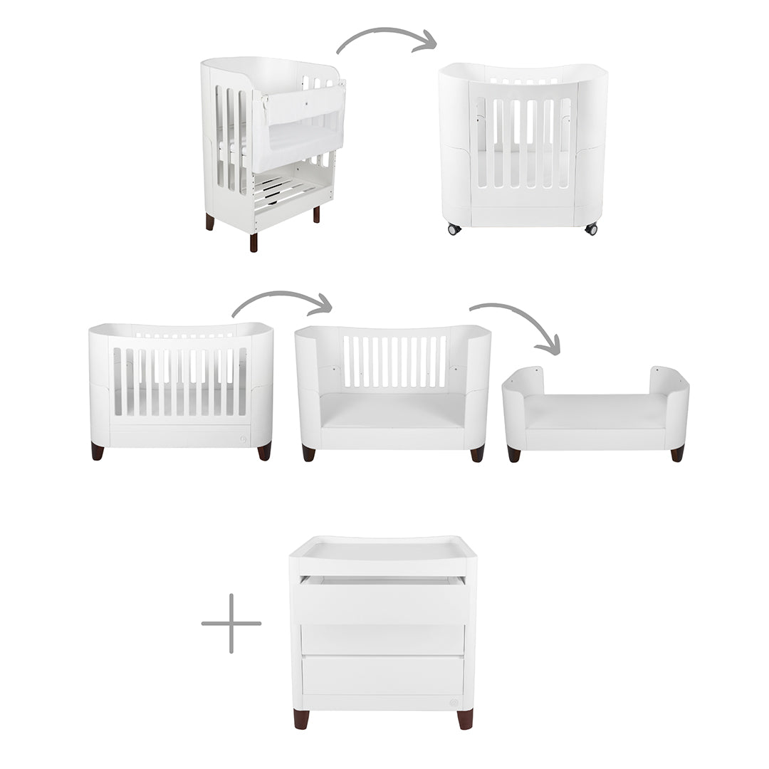  Gaia Baby Serena All-In-One and Dresser Set - White / Walnut、mySite、merchandisen