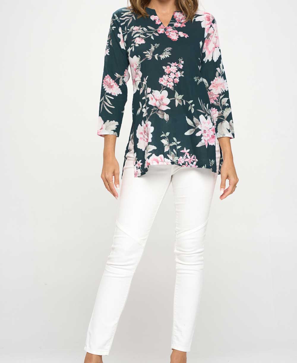 Floral Cotton Tunic Top、mySite、topwebapps