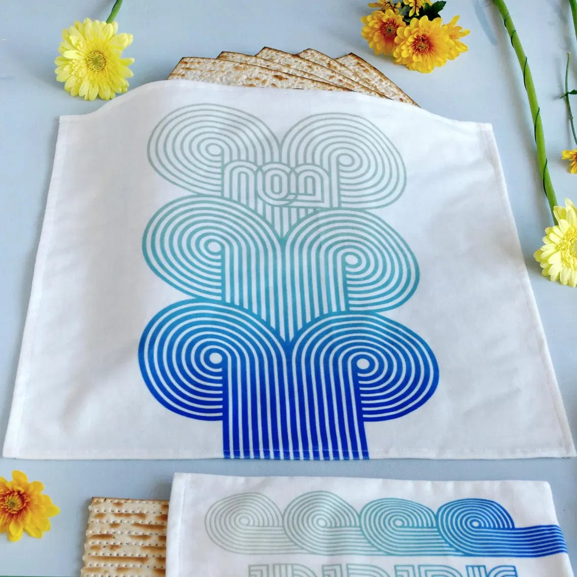 Turquoise Wave Matzah Cover and Afikomen Bag Set、mySite、topwebapps