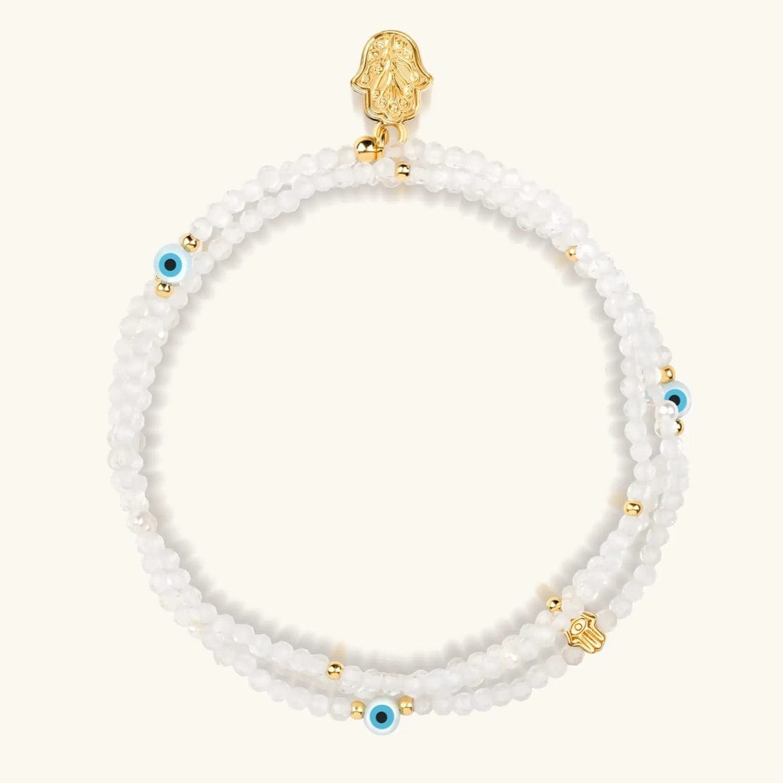 Balanced Spirit Clear Quartz Evil Eye Bracelet、mySite、topwebapps