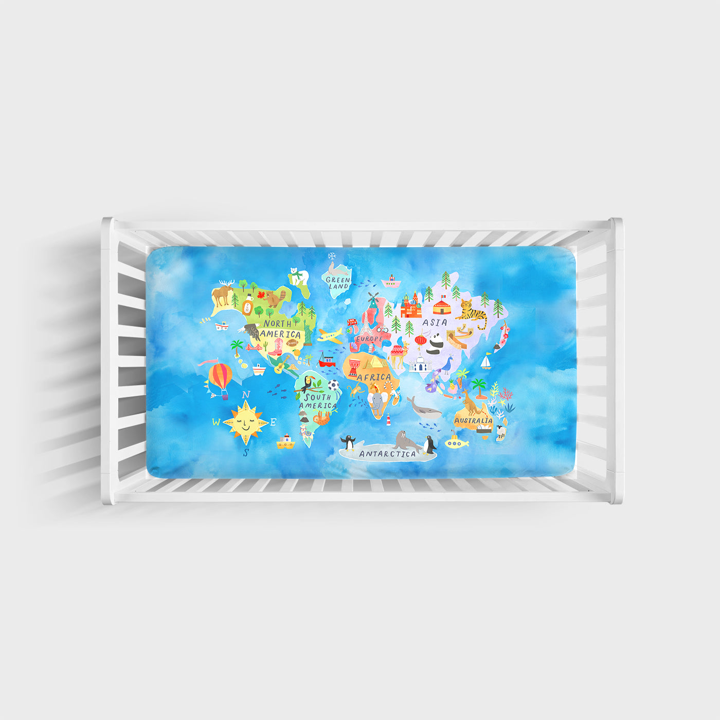 Around The World Fitted Crib Sheet、mySite、g9winljtr