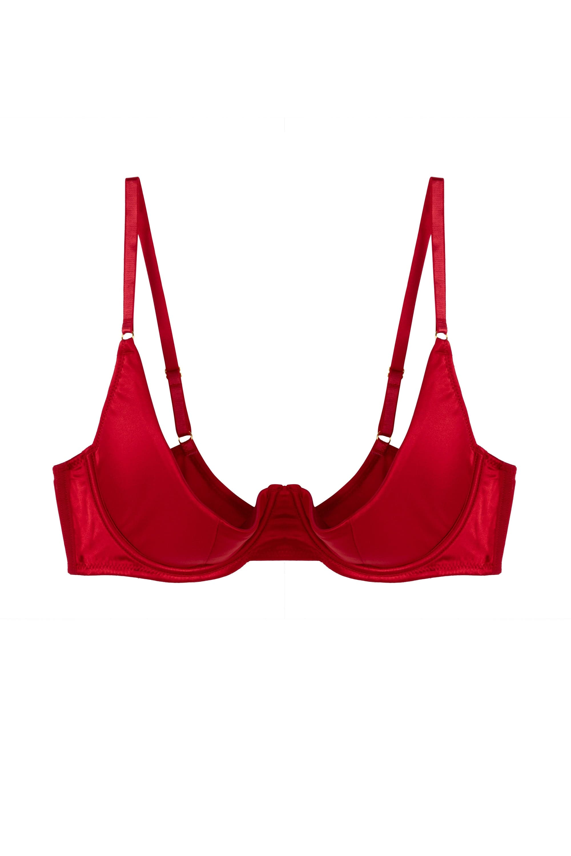Annette Red Satin Quarter Cup Bra、mySite、bengalsvssteelers