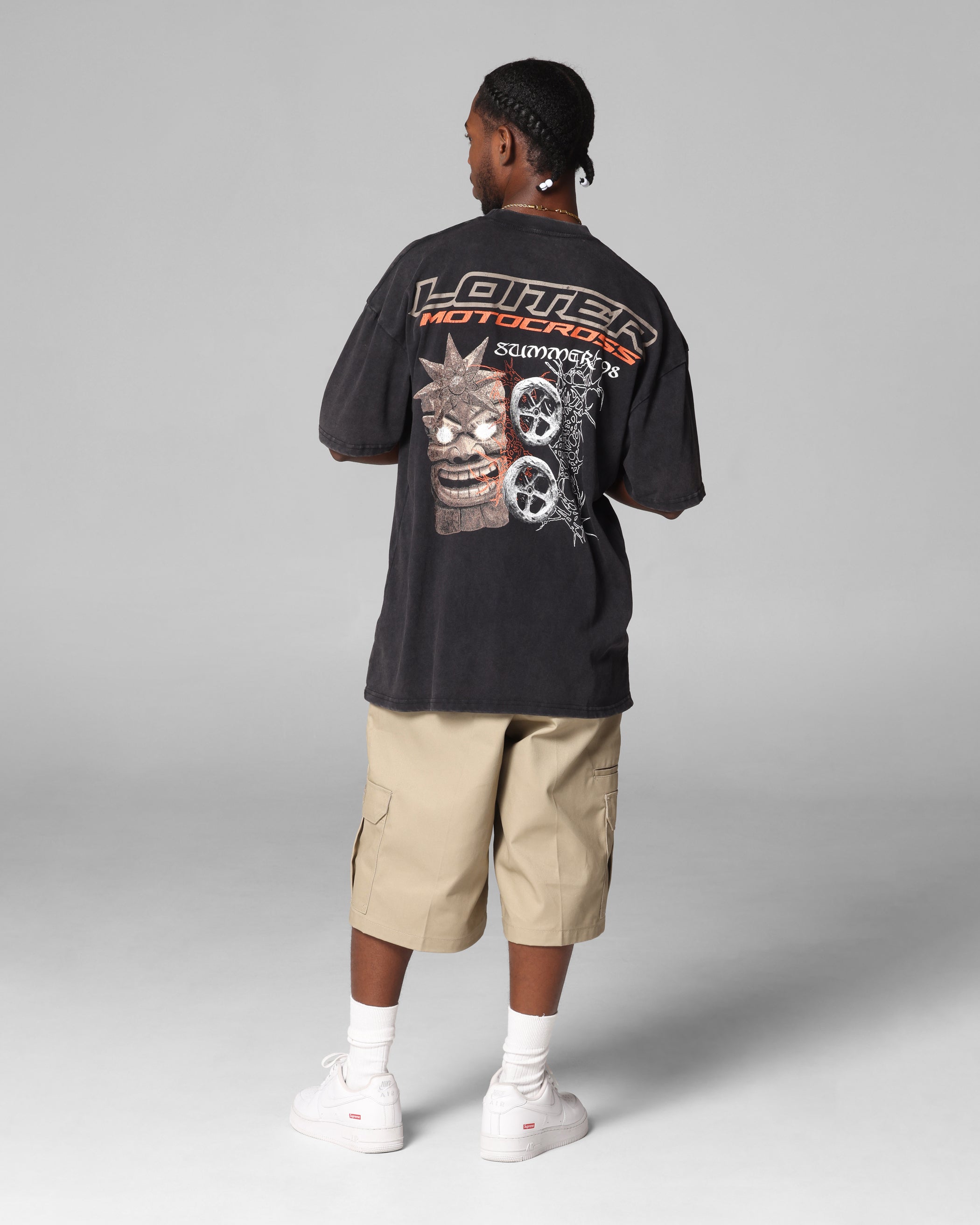 Loiter Summer Motocross T-Shirt Black Acidwash、mySite、zt4zffjzw