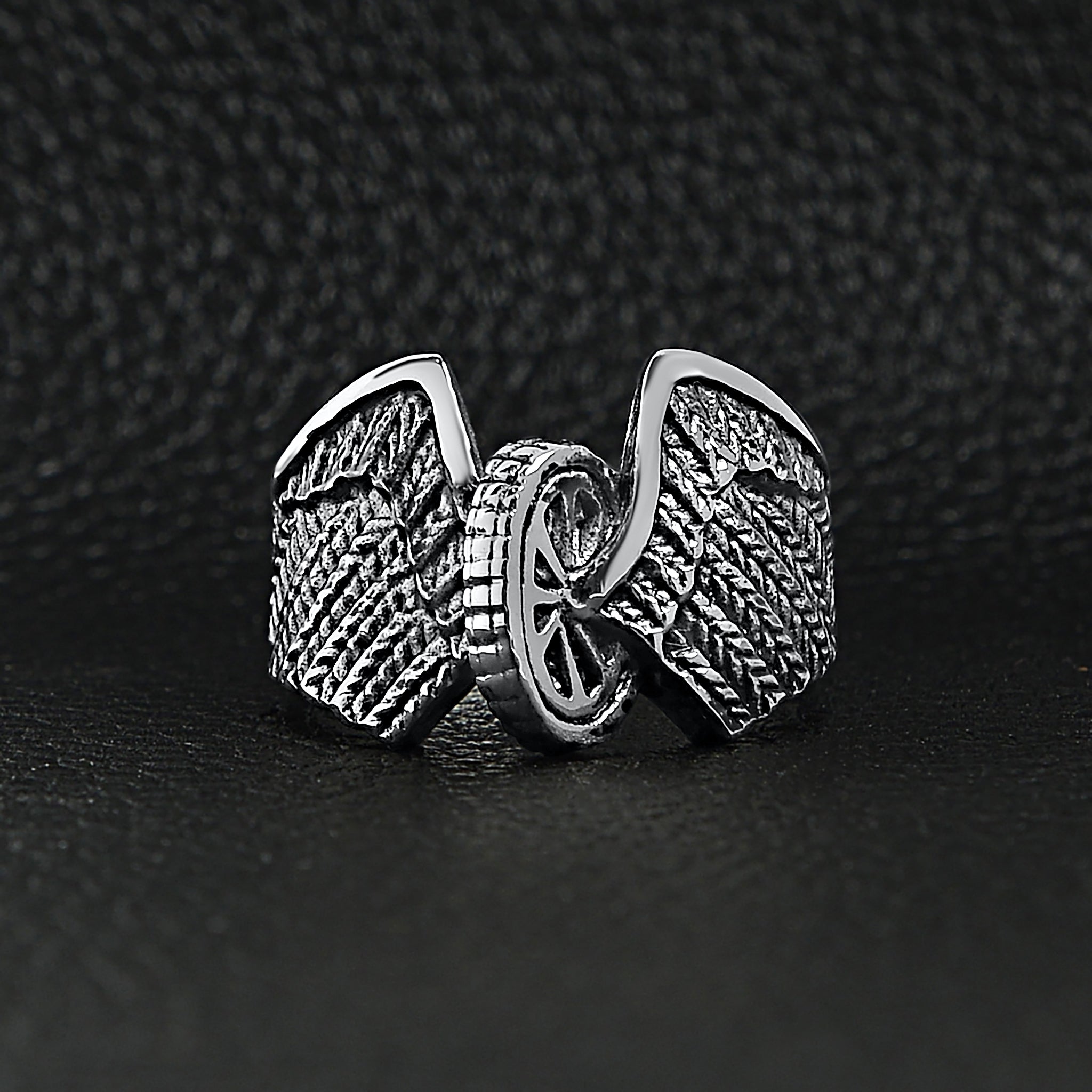 Stainless Steel Polished Winged Wheel Ring / SCR0239、mySite、dreamappss
