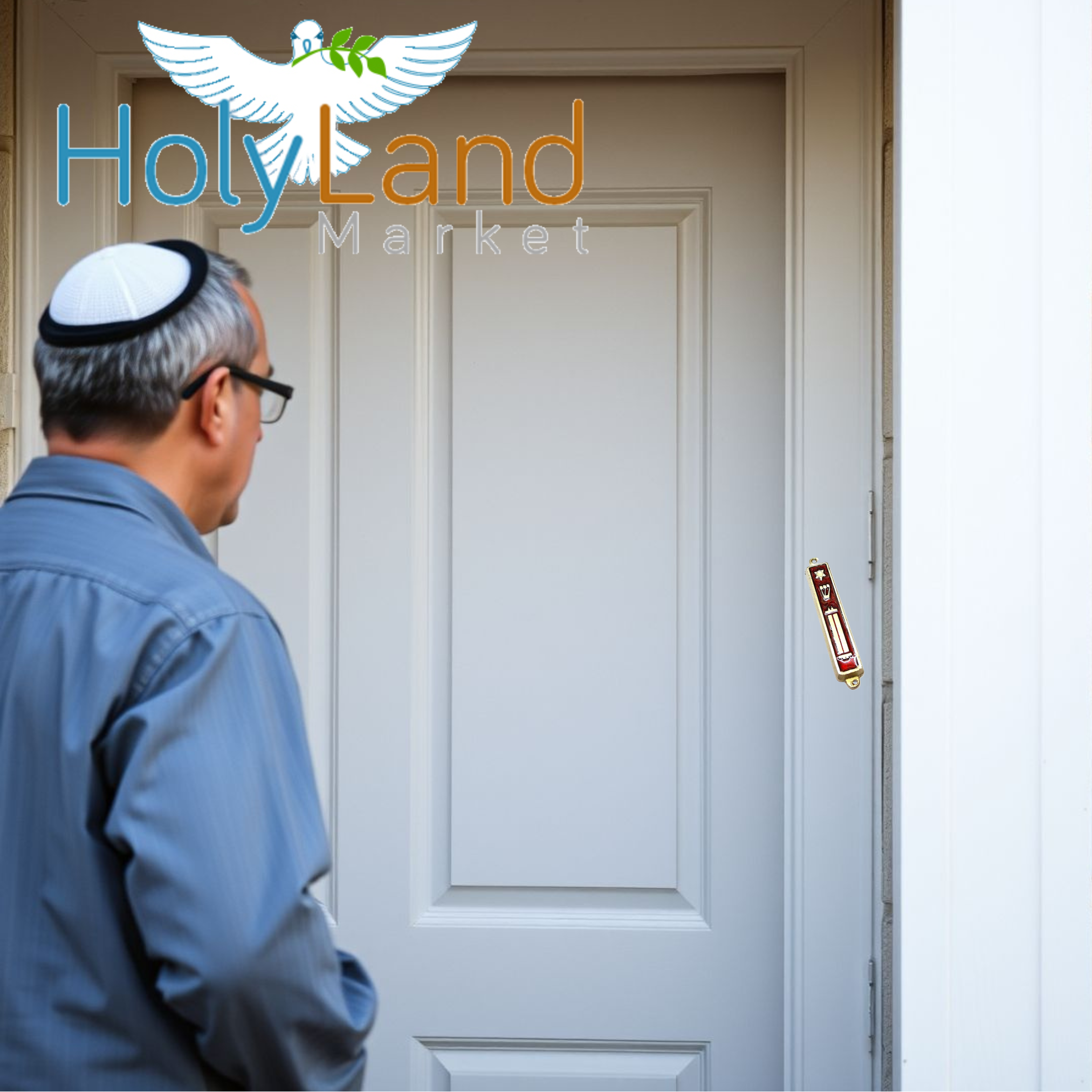 Holy Land Market Gold Plated 10 Commandments Mezuzah with Scroll Inside (Cavity in Back is About 3 Inches)、mySite、topwebapps