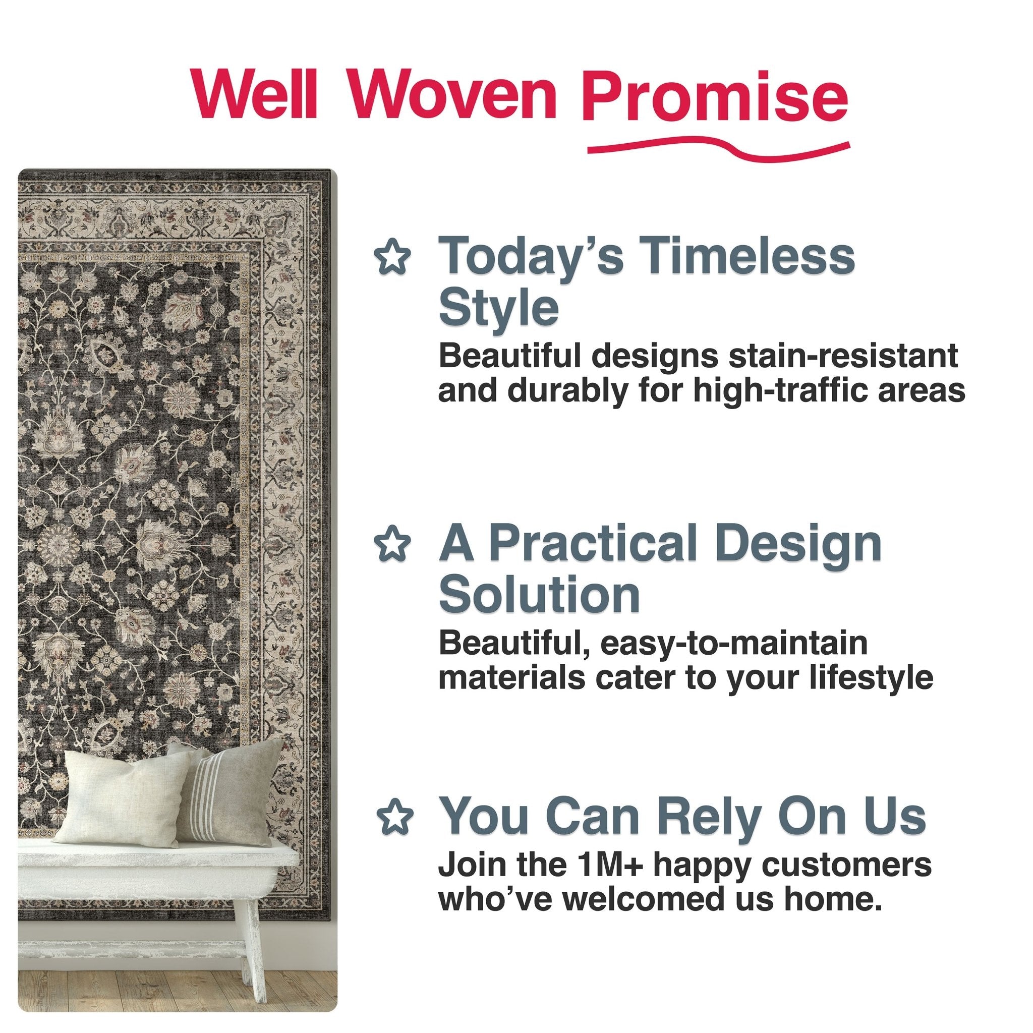 Rome Vintage Oriental Floral Flat-Weave Rug、mySite、gigharbornorthrealestate