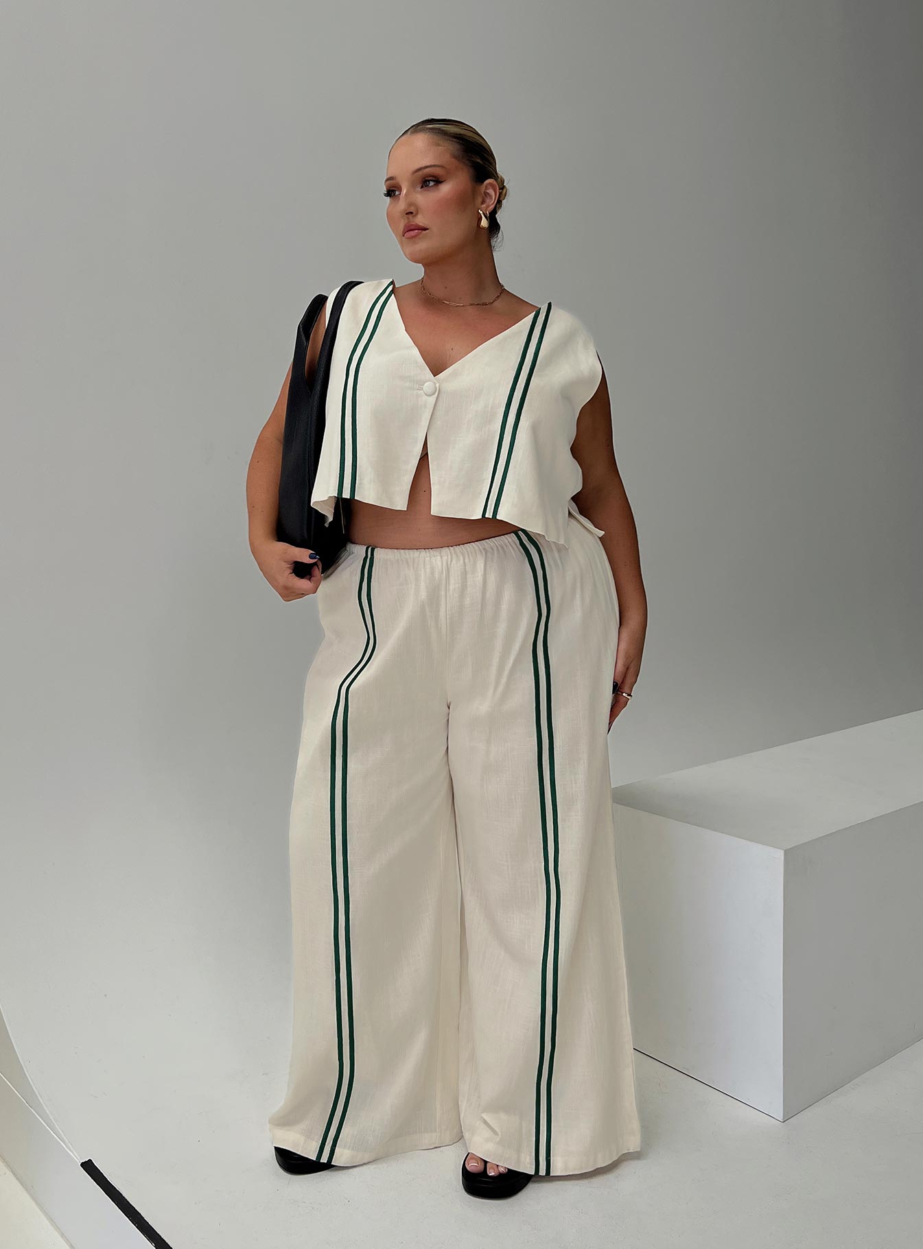 Telling Lies Pants White / Green Curve、mySite、solidvoid