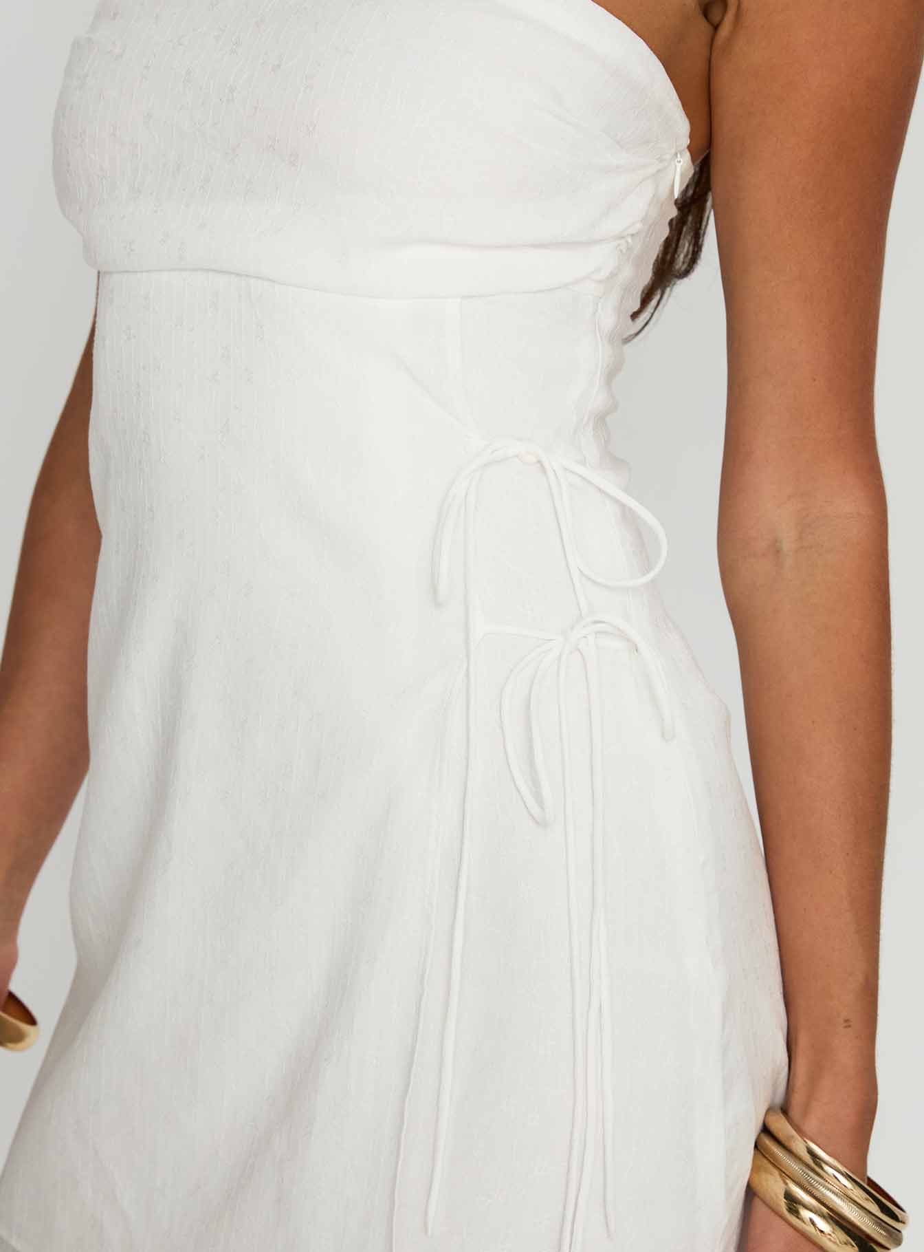 New Beginnings Strapless Mini Dress White、mySite、solidvoid