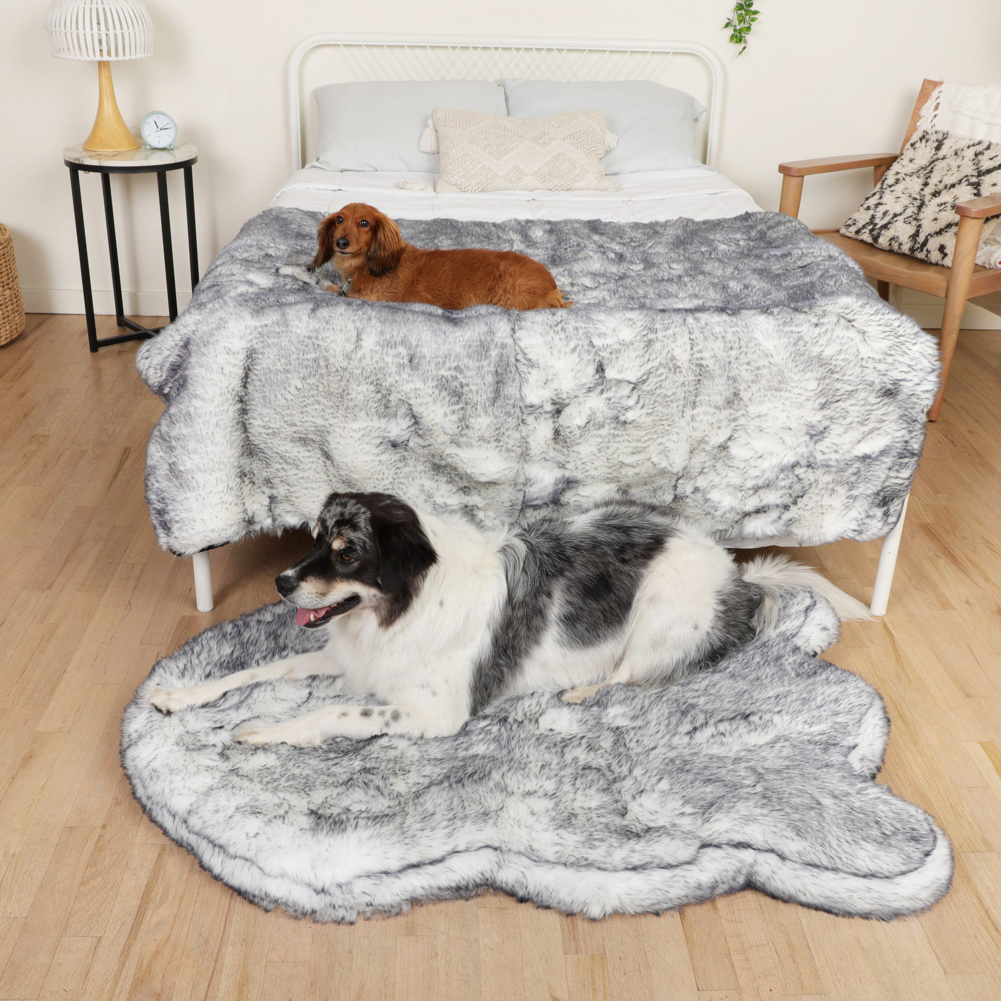 PupRug™ Luxe Orthopedic Bed + Matching Waterproof Blanket Bundle - Ultra Plush Arctic Fox、mySite、solidvoid