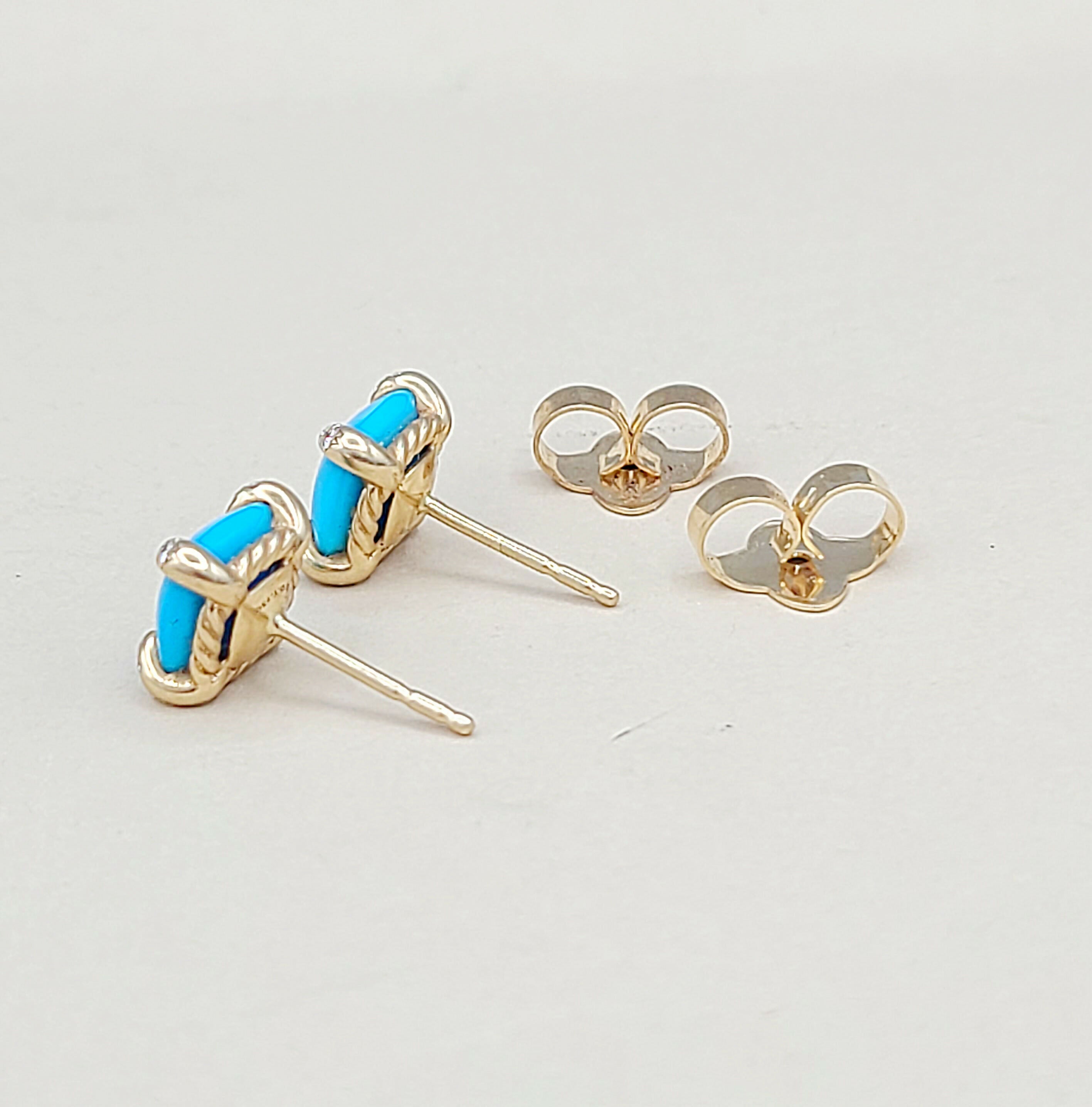 David Yurman Chatelaine Stud Earrings Turquoise & Diamonds、mySite、hinf8tx79