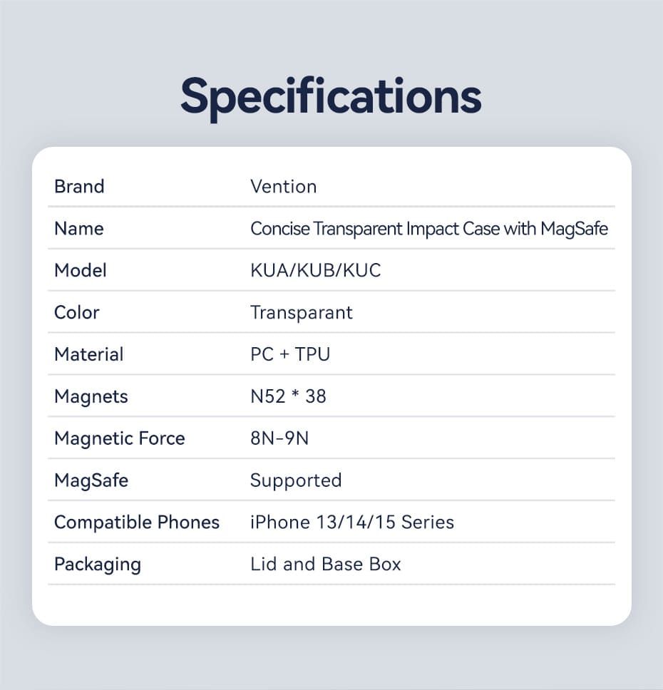 Concise Impact Case for iPhone 13 with MagSafe Transparent