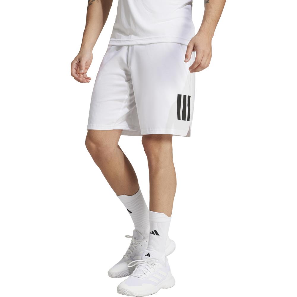 adidas Men's Club 3 Stripe 9 Short - White/Black