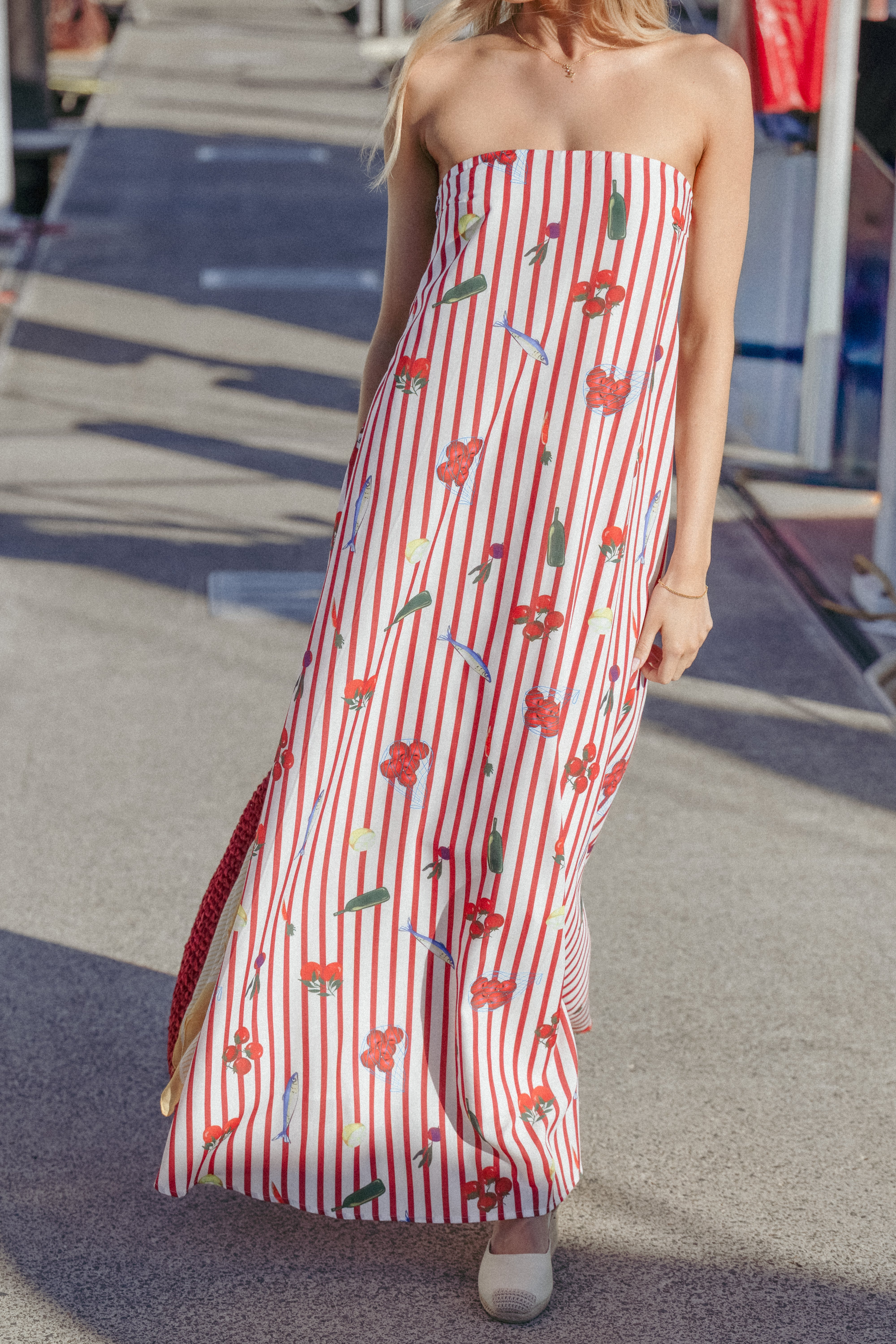  Soph Strapless Maxi Dress - Red Picnic Stripe、mySite、sugarbowlscore