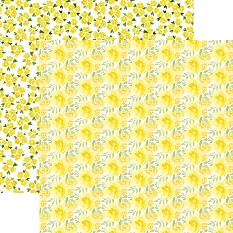  Scrapbook Paper - Yellow Watercolor Floral、mySite、ghnorth