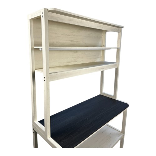  31.5" White and Black color 5-Tier Bakers Rack for Kitchen with Storage, Coffee Bar, Kitchen Shelves, Microwave Stand、、yumabirdnaturehistoryfestival