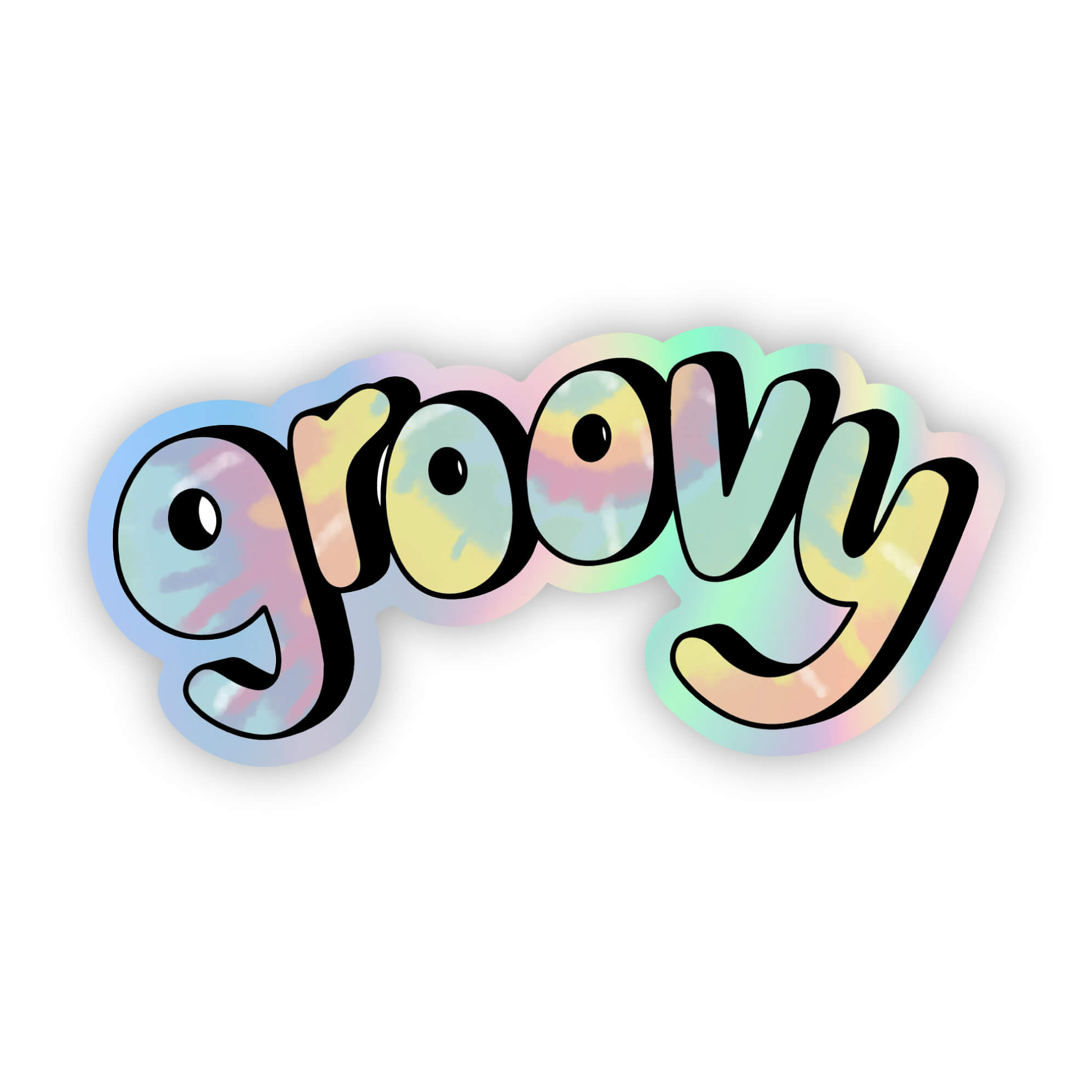  Groovy Holographic Tie Dye Sticker、mySite、ghnorth