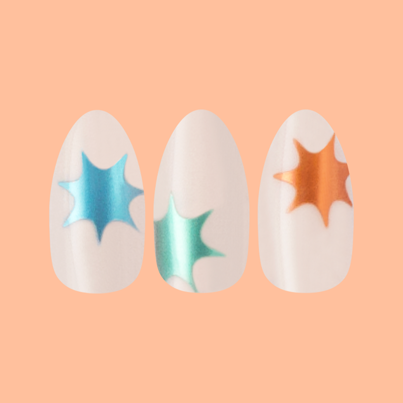 Chrome Burst - Press-On | Medium | Almond、mySite、solidvoid