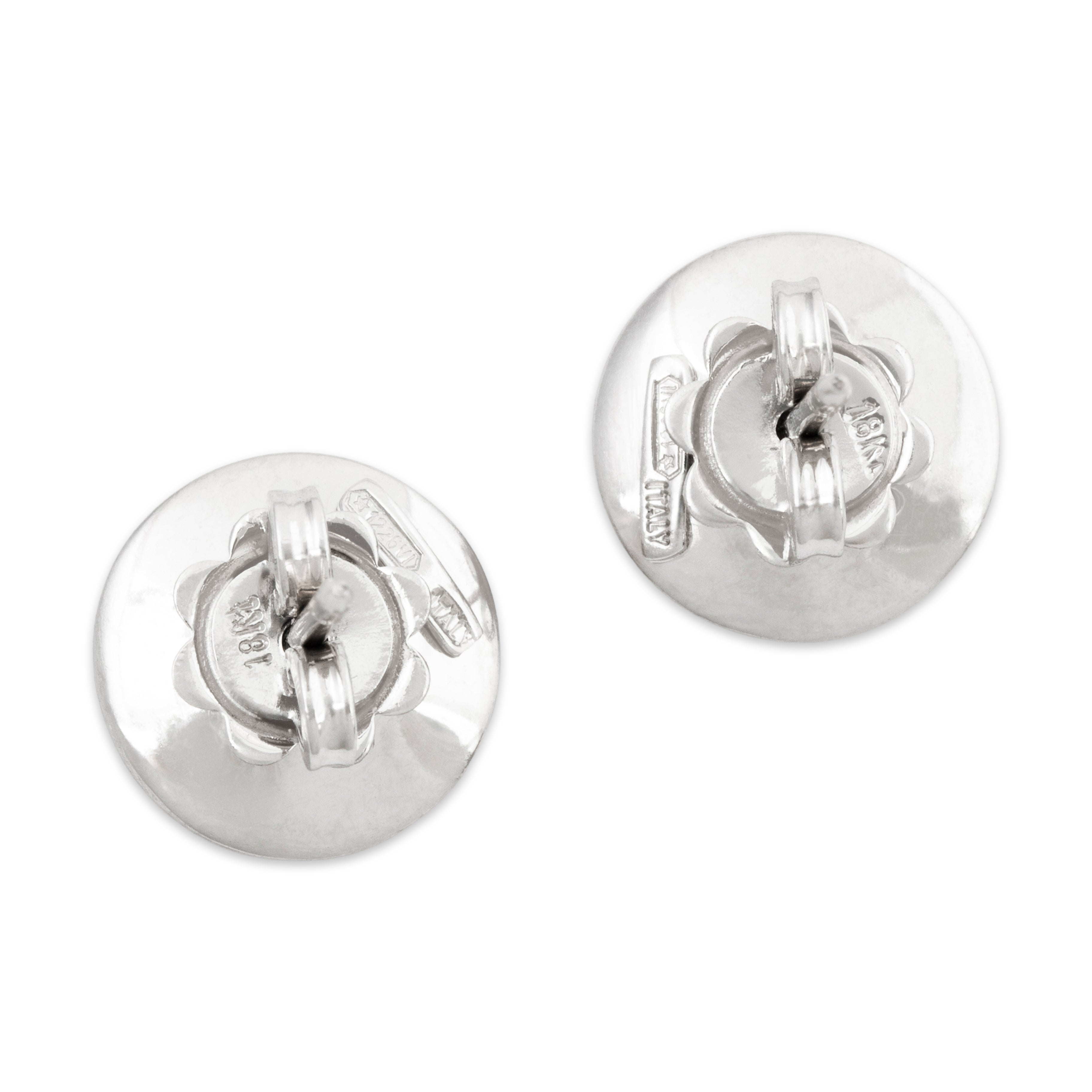 Estate Roberto Coin Italian 18k White Gold .366cttw Diamond Brushed Earrings、mySite、hinf8tx79
