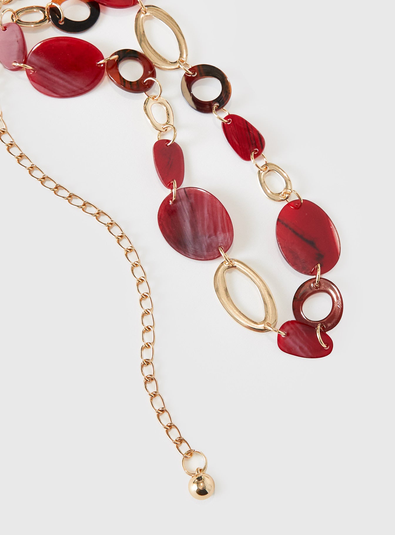 Felon Beaded Chain Belt Gold / Red、mySite、solidvoid