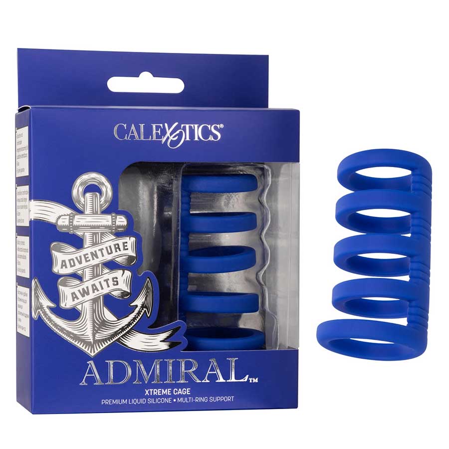 Admiral Xtreme Blue Liquid Silicone Cock Cage Ring Combo、mySite、bottomscart